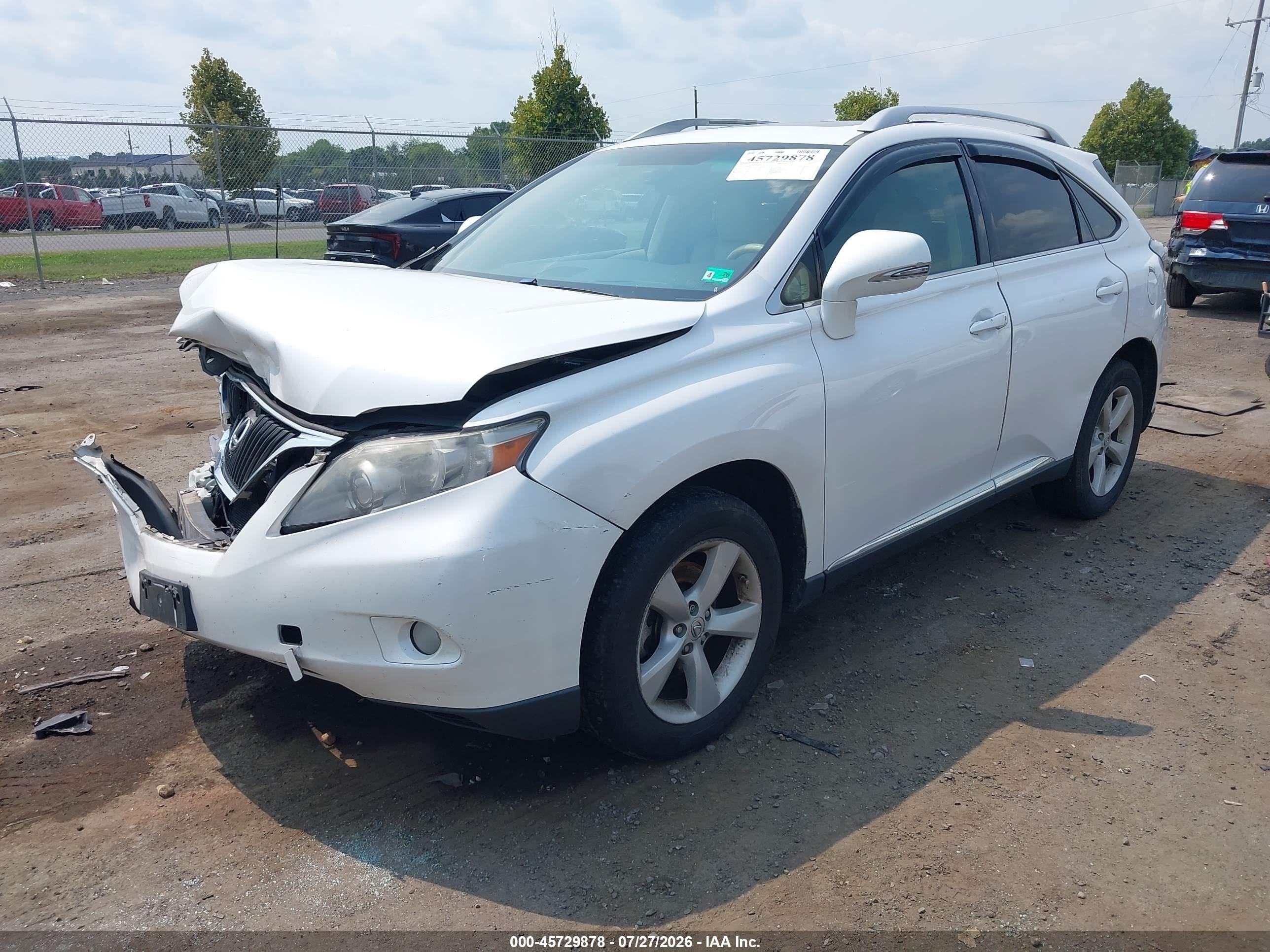 2011 Lexus Rx 350   White vin: 2T2BK1BA7BC096129