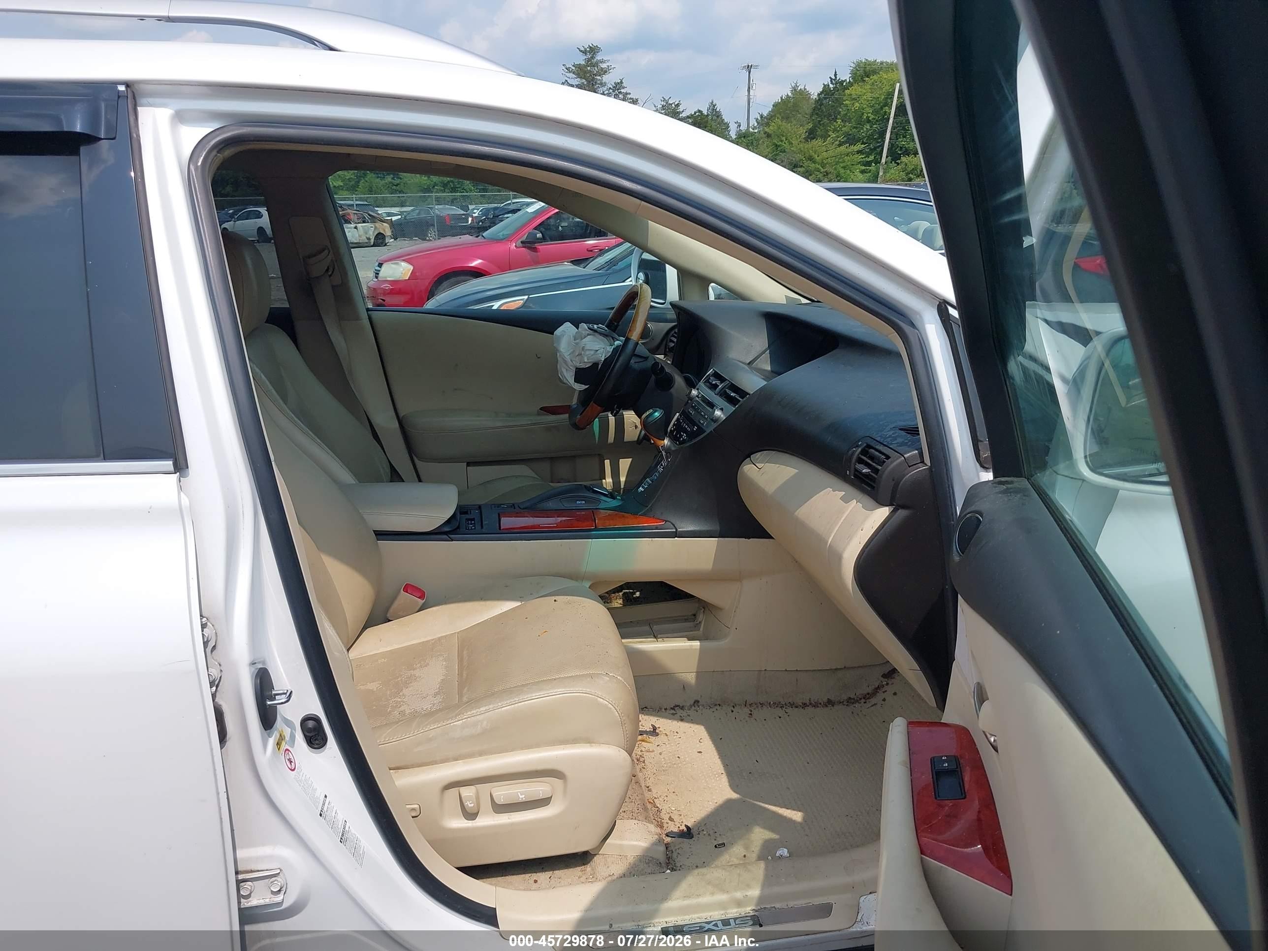 2011 Lexus Rx 350   White vin: 2T2BK1BA7BC096129