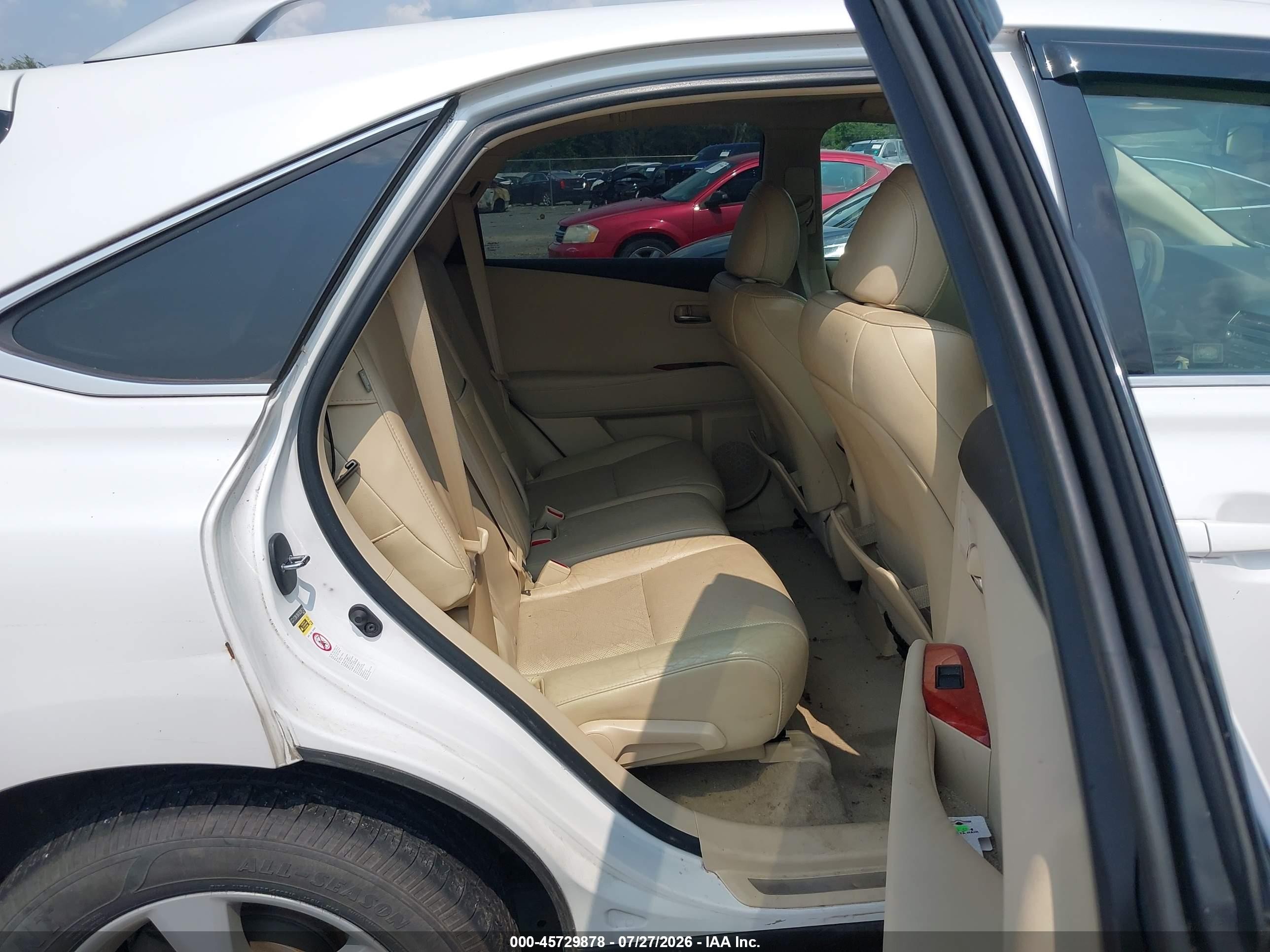 2011 Lexus Rx 350   White vin: 2T2BK1BA7BC096129