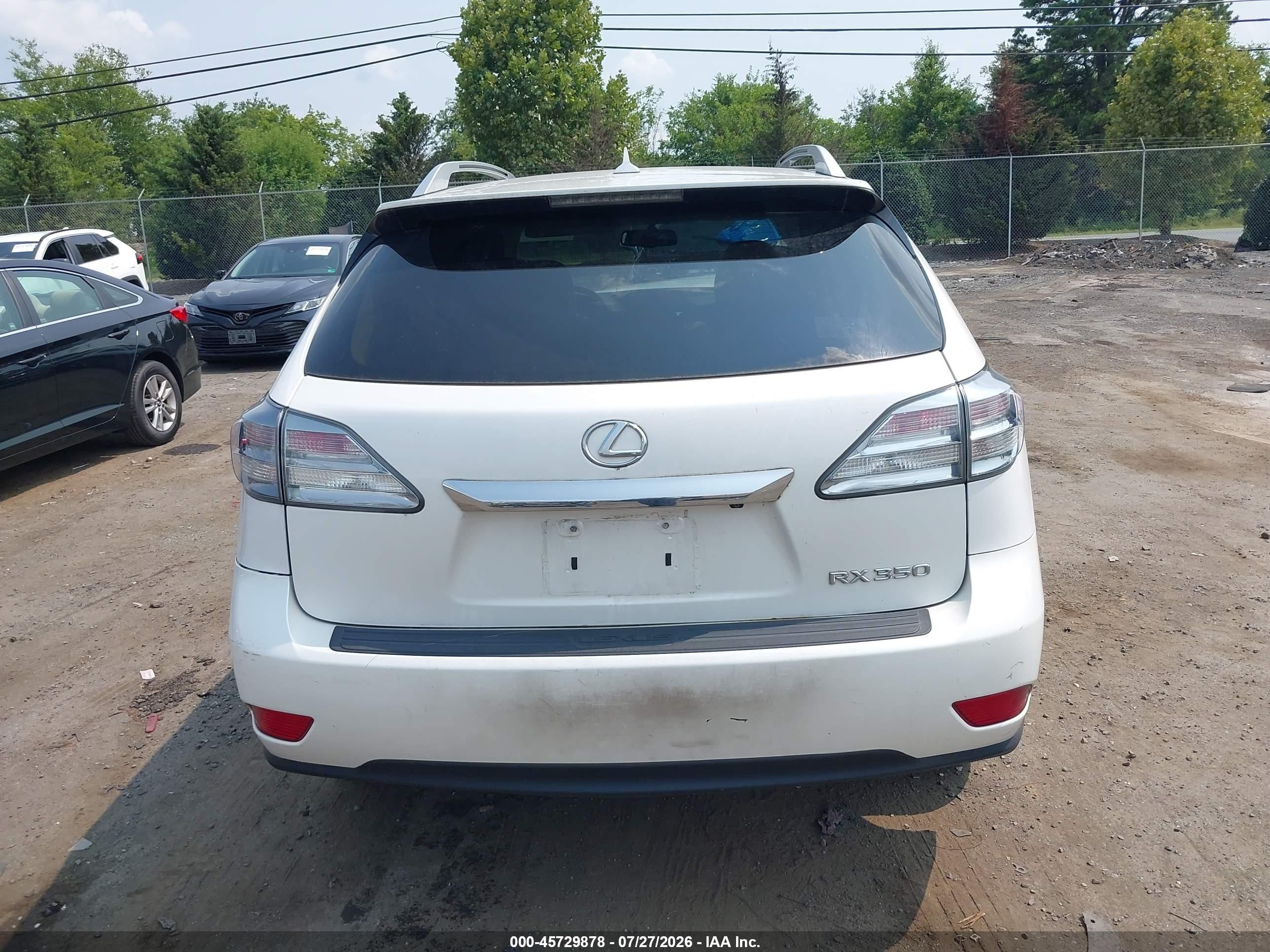 2011 Lexus Rx 350   White vin: 2T2BK1BA7BC096129