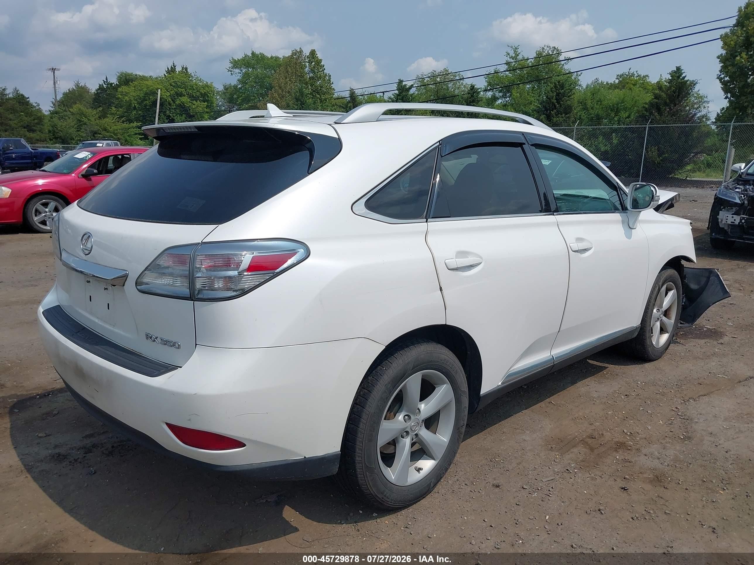 2011 Lexus Rx 350   White vin: 2T2BK1BA7BC096129