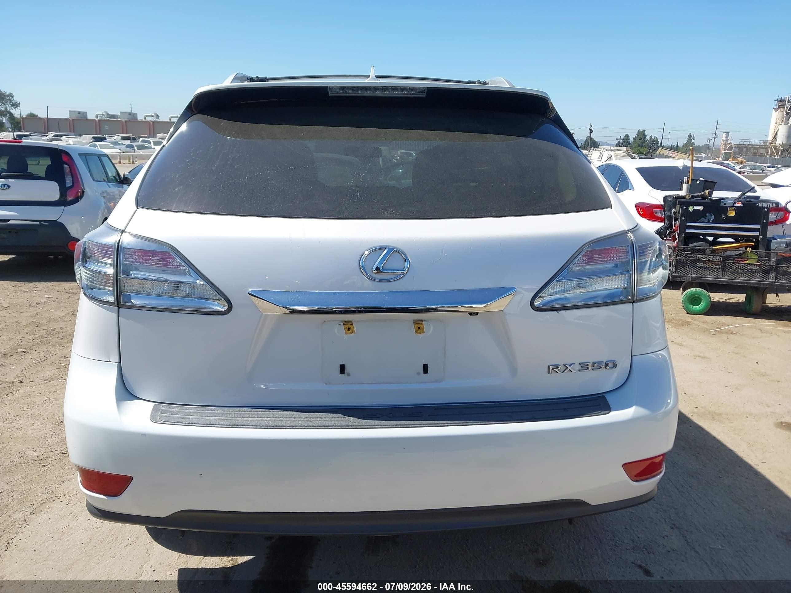 2011 Lexus Rx 350 White vin: 2T2BK1BA7BC099354