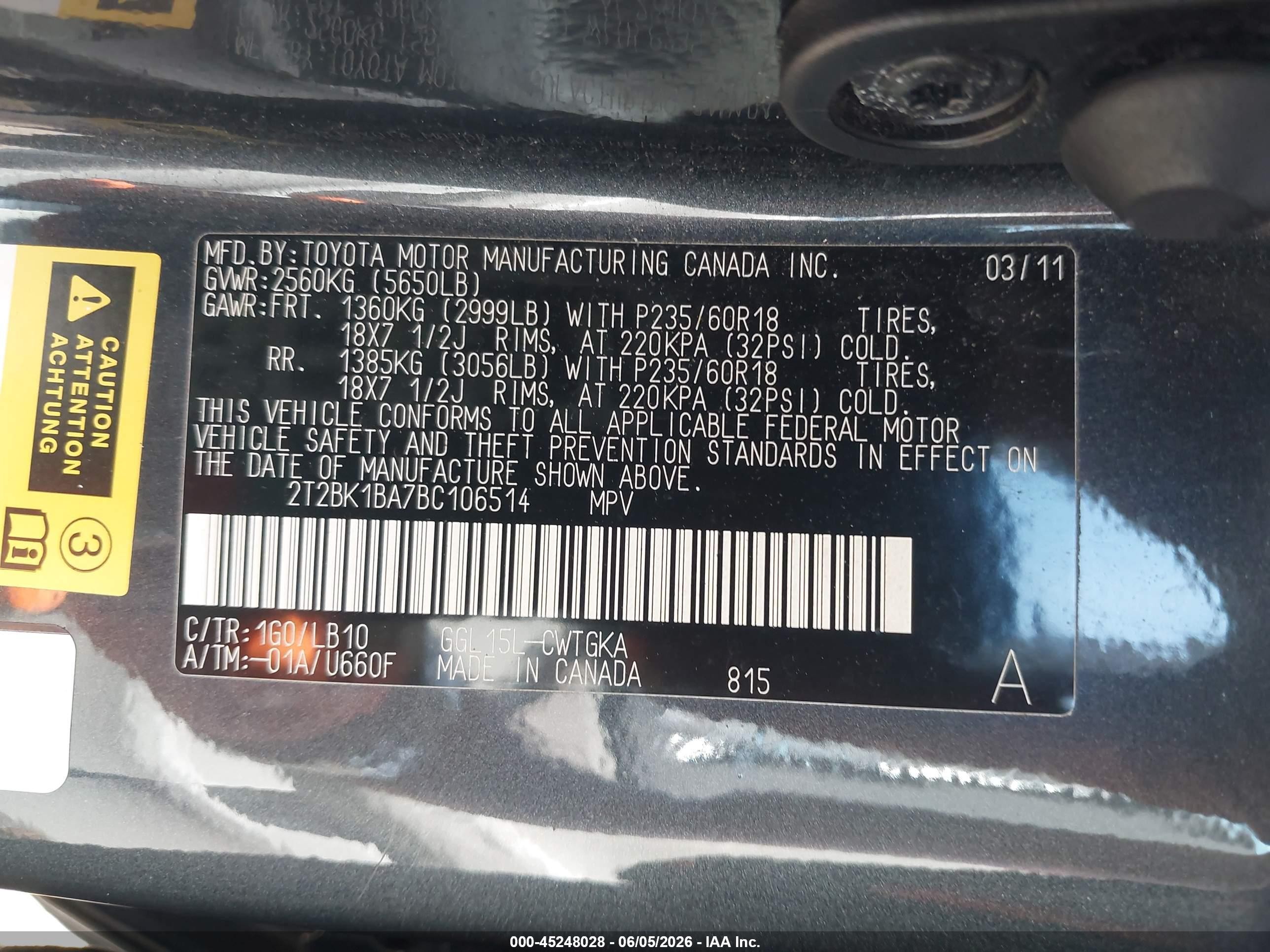 2011 Lexus Rx 350   Black vin: 2T2BK1BA7BC106514