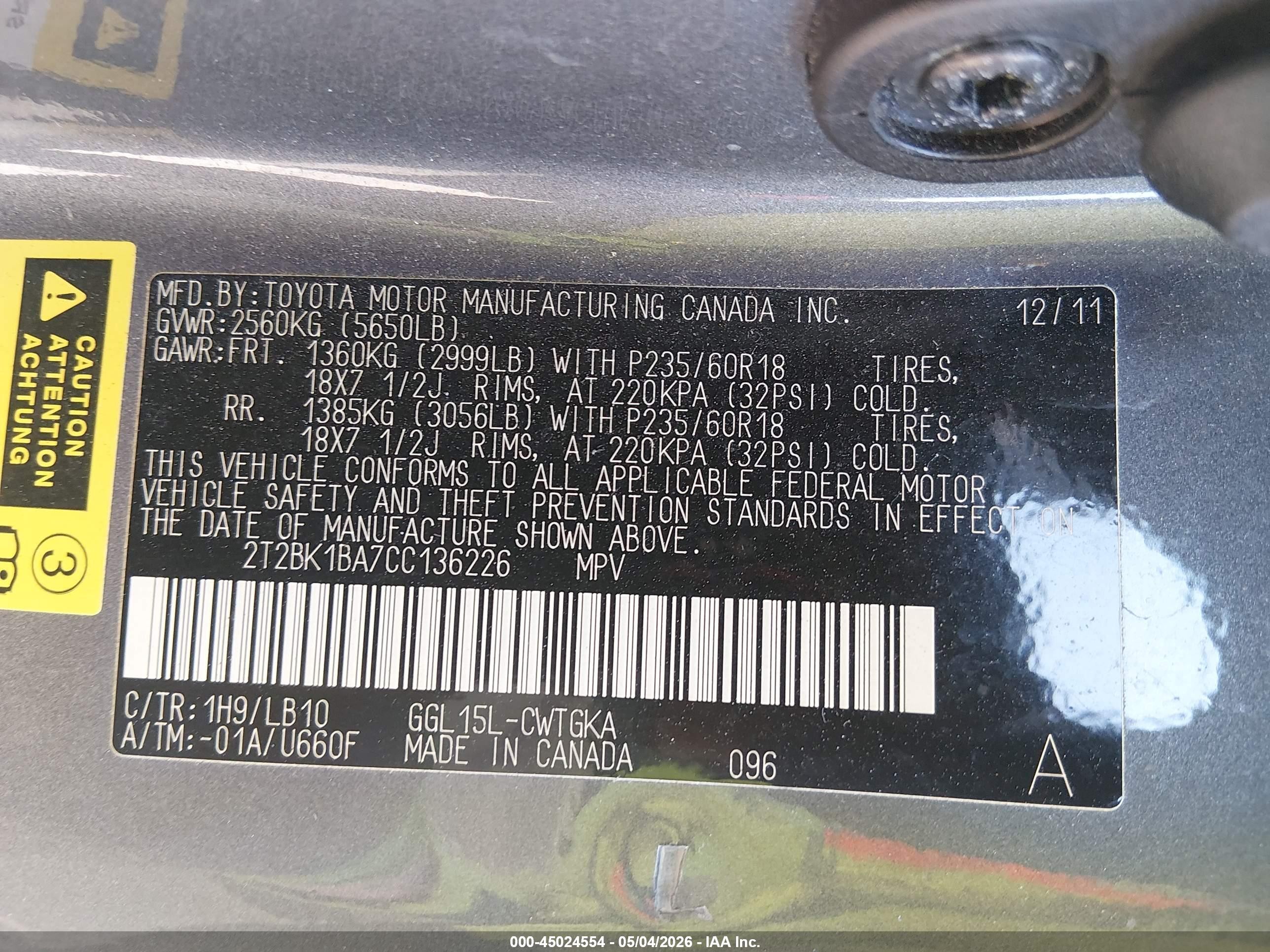 2012 Lexus Rx 350   Gray vin: 2T2BK1BA7CC136226