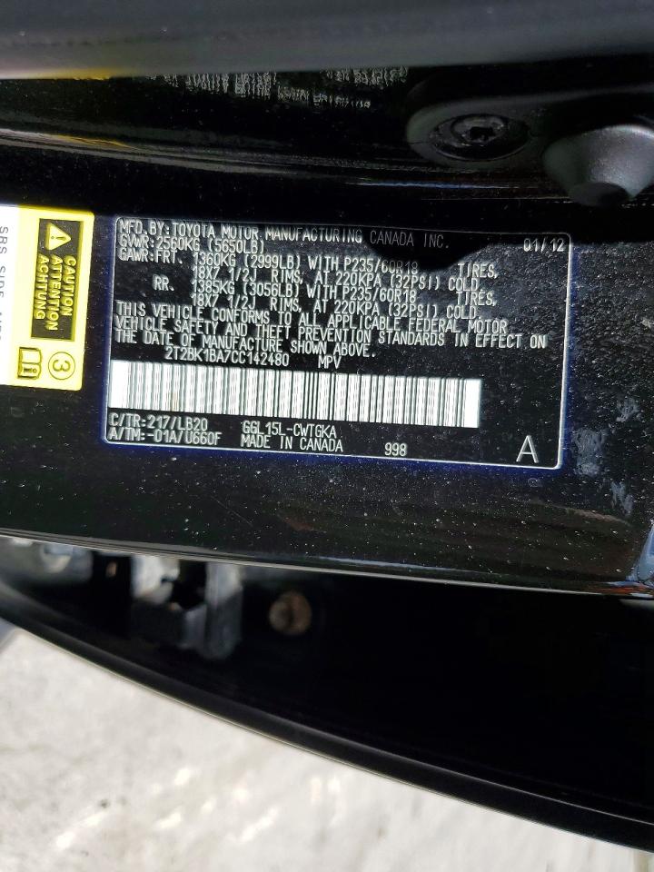 2012 Lexus Rx 350 Black vin: 2T2BK1BA7CC142480