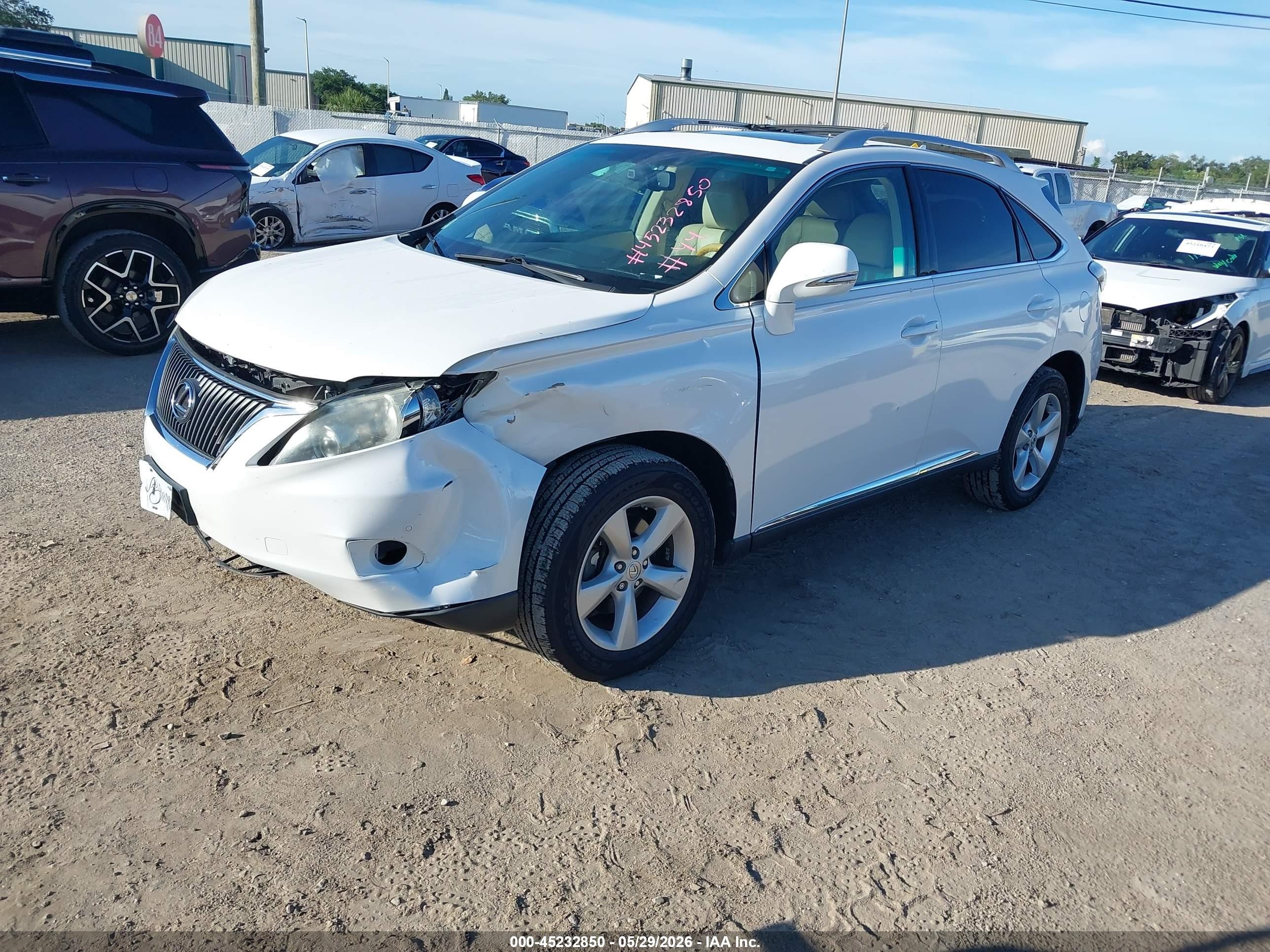 2012 Lexus Rx 350   White vin: 2T2BK1BA7CC146769