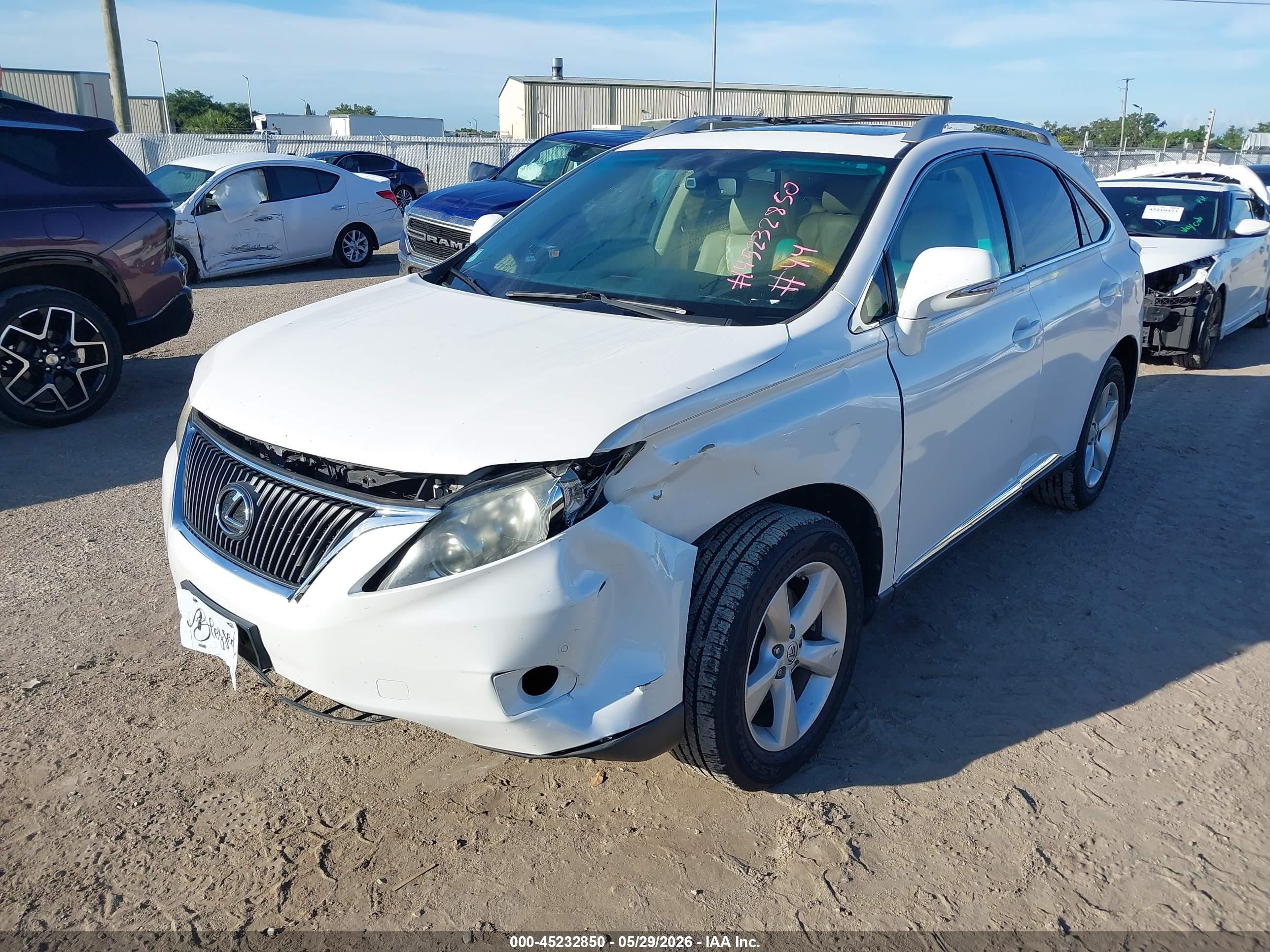 2012 Lexus Rx 350   White vin: 2T2BK1BA7CC146769