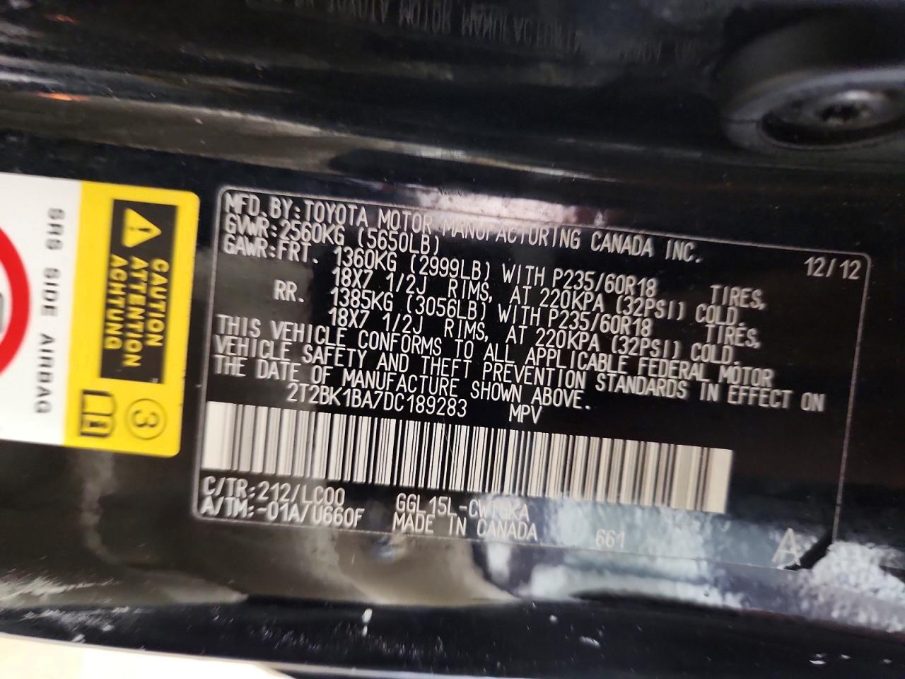 2013 Lexus Rx 350 Base Black vin: 2T2BK1BA7DC189283
