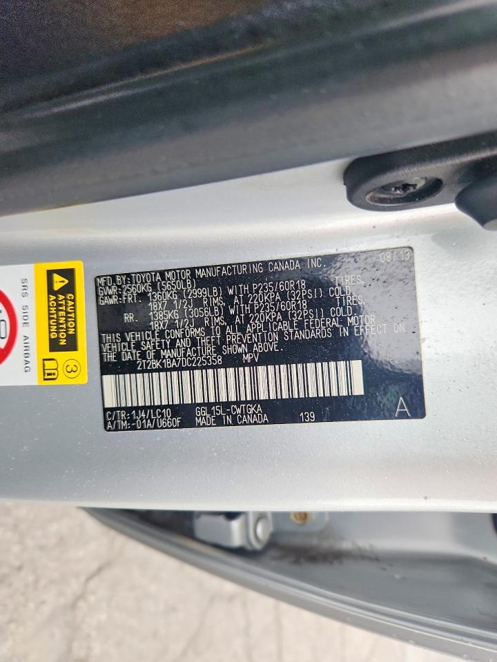 2013 Lexus Rx 350 Base Silver vin: 2T2BK1BA7DC225358