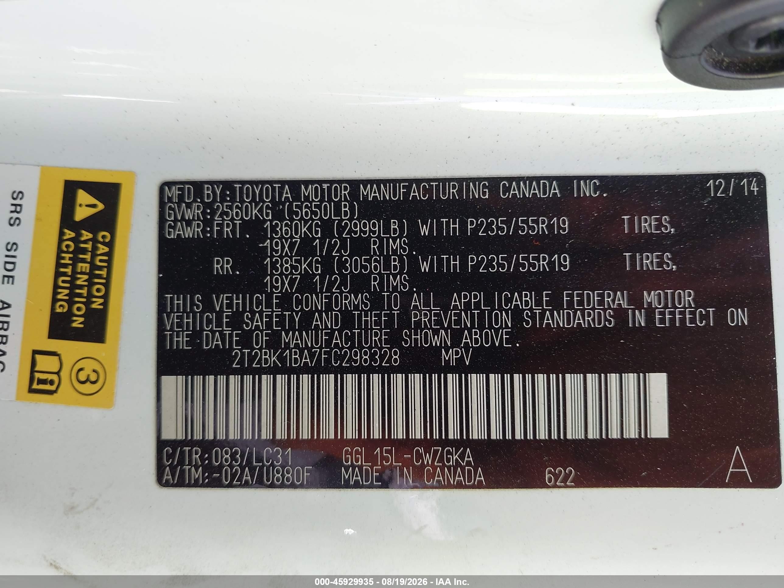 2015 Lexus Rx 350 F Sport White vin: 2T2BK1BA7FC298328
