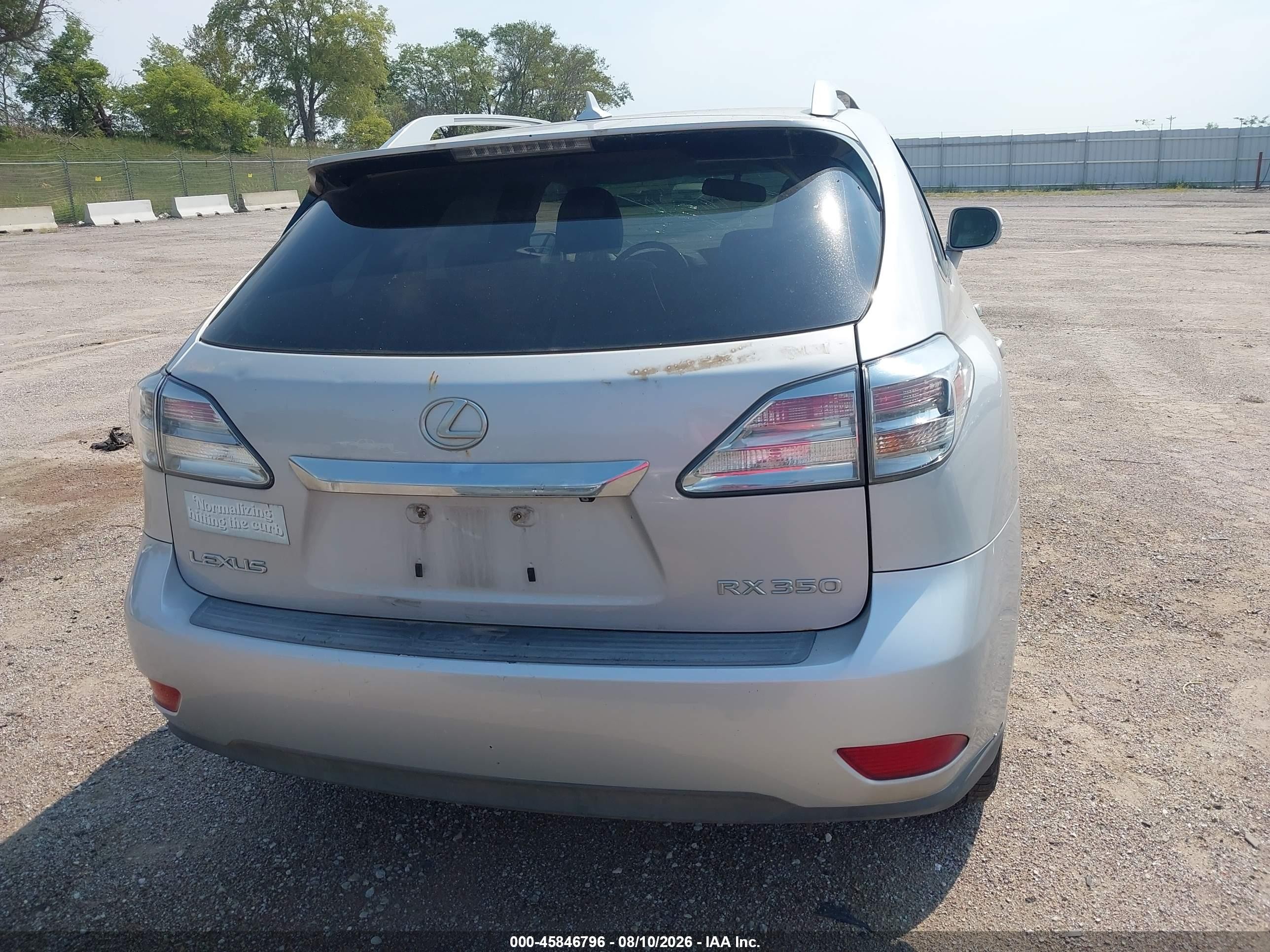 2010 Lexus Rx 350   Silver vin: 2T2BK1BA8AC008042