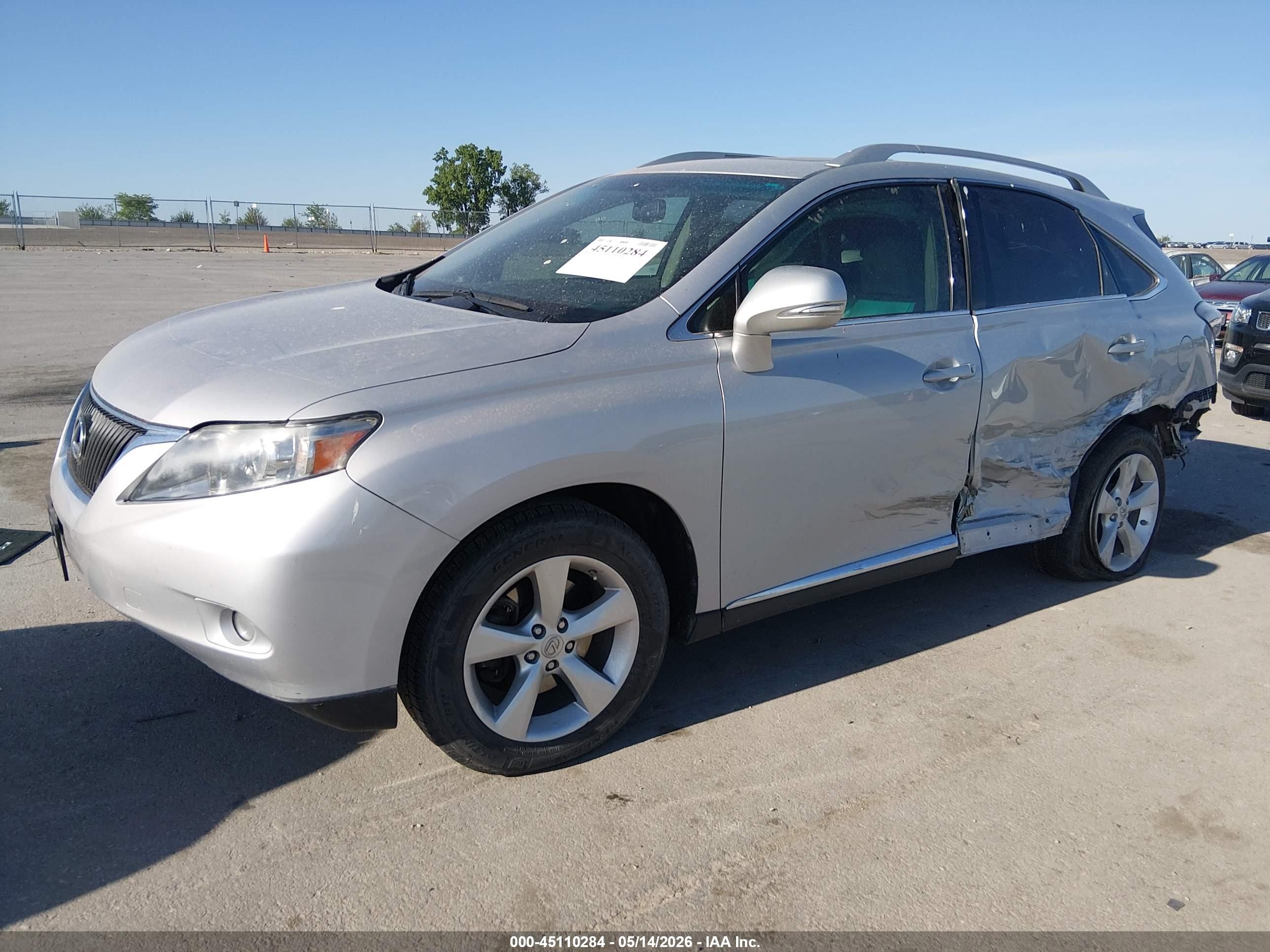 2010 Lexus Rx 350   Silver vin: 2T2BK1BA8AC043535