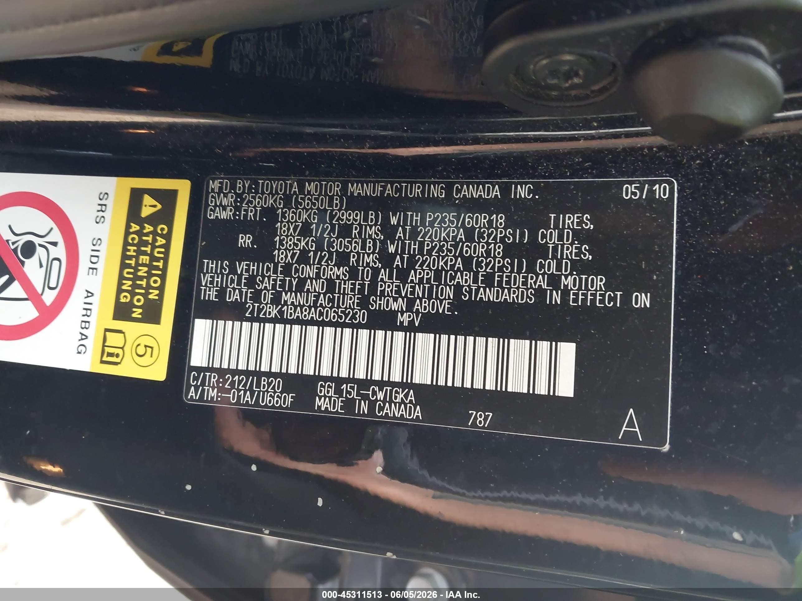 2010 Lexus Rx 350   Black vin: 2T2BK1BA8AC065230
