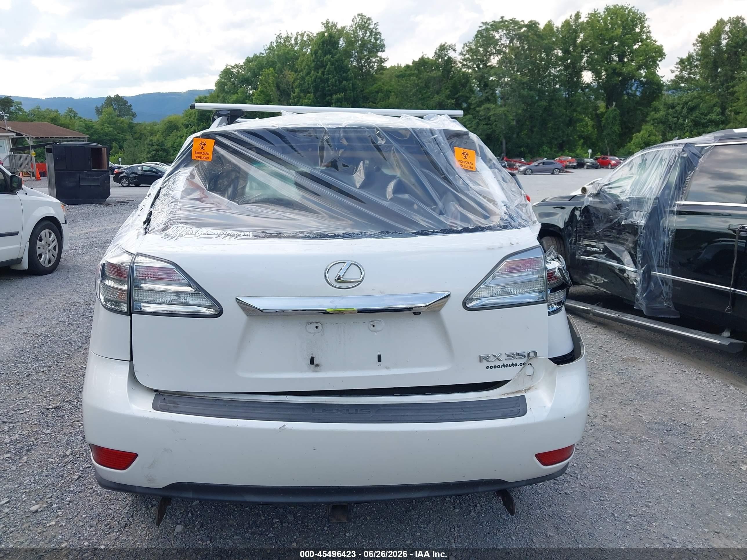 2011 Lexus Rx 350   White vin: 2T2BK1BA8BC109387