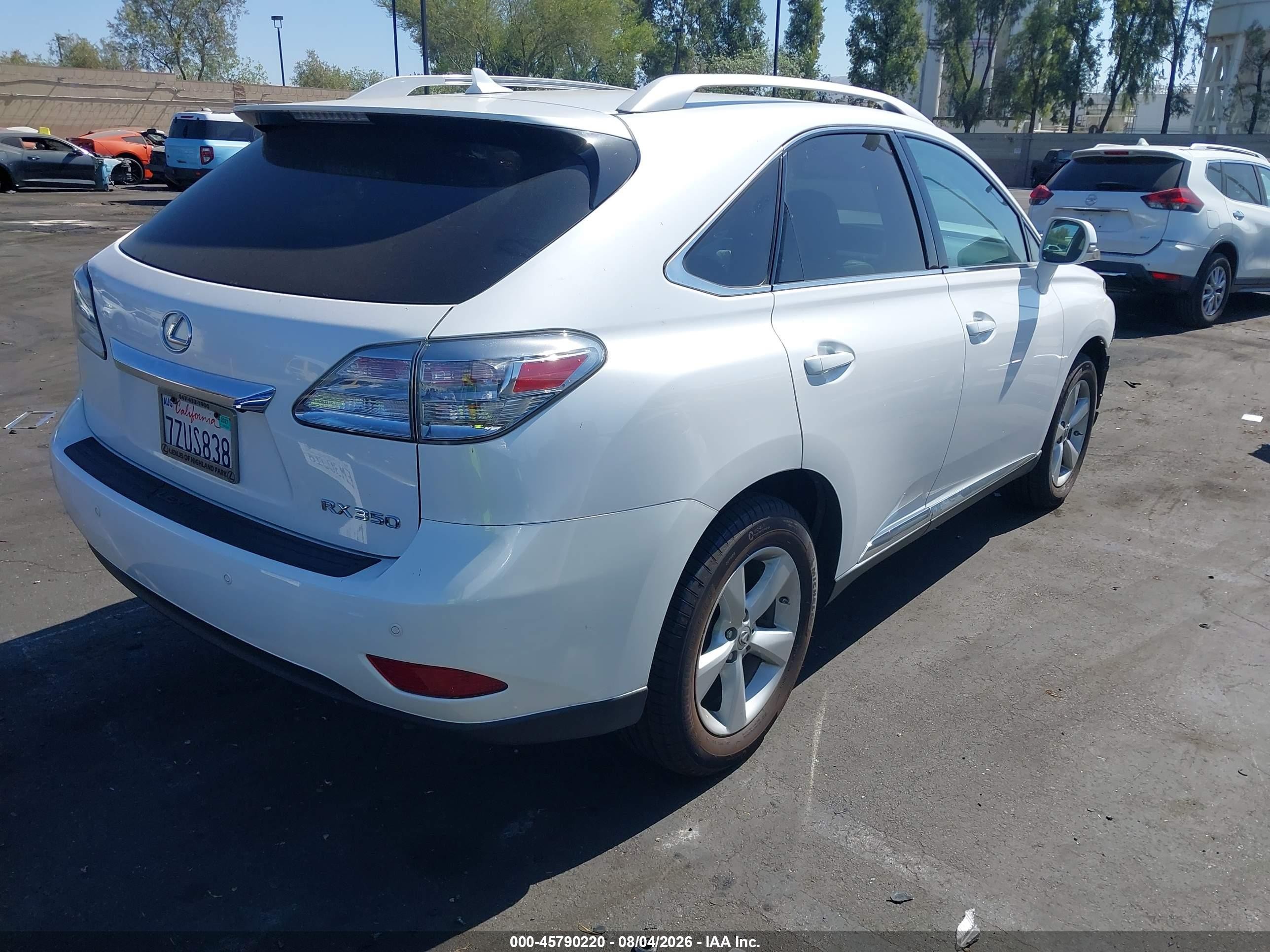 2011 Lexus Rx 350   White vin: 2T2BK1BA8BC118641