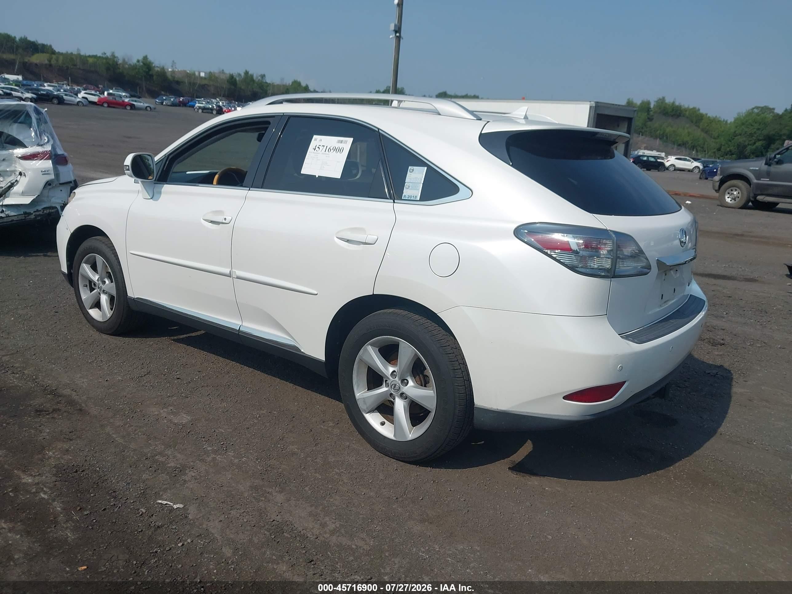 2012 Lexus Rx 350   White vin: 2T2BK1BA8CC129186