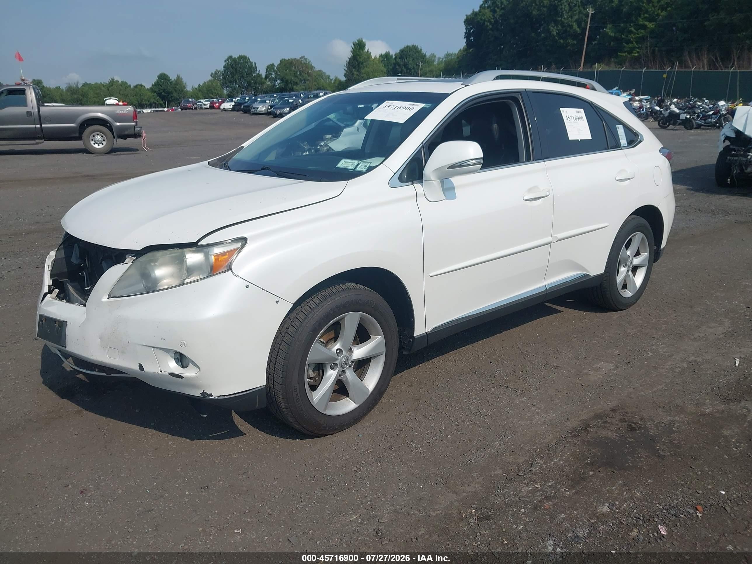 2012 Lexus Rx 350   White vin: 2T2BK1BA8CC129186