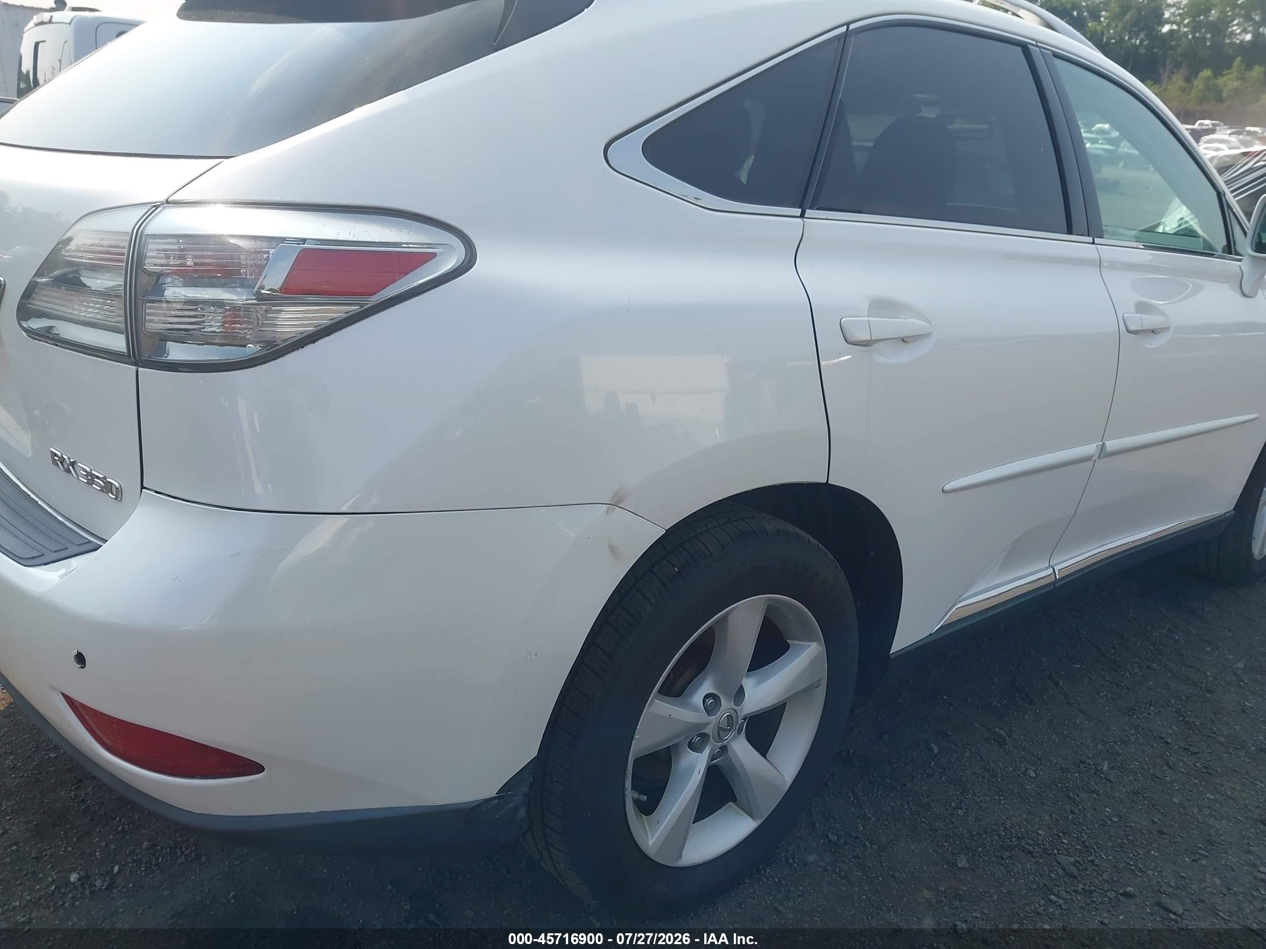 2012 Lexus Rx 350   White vin: 2T2BK1BA8CC129186