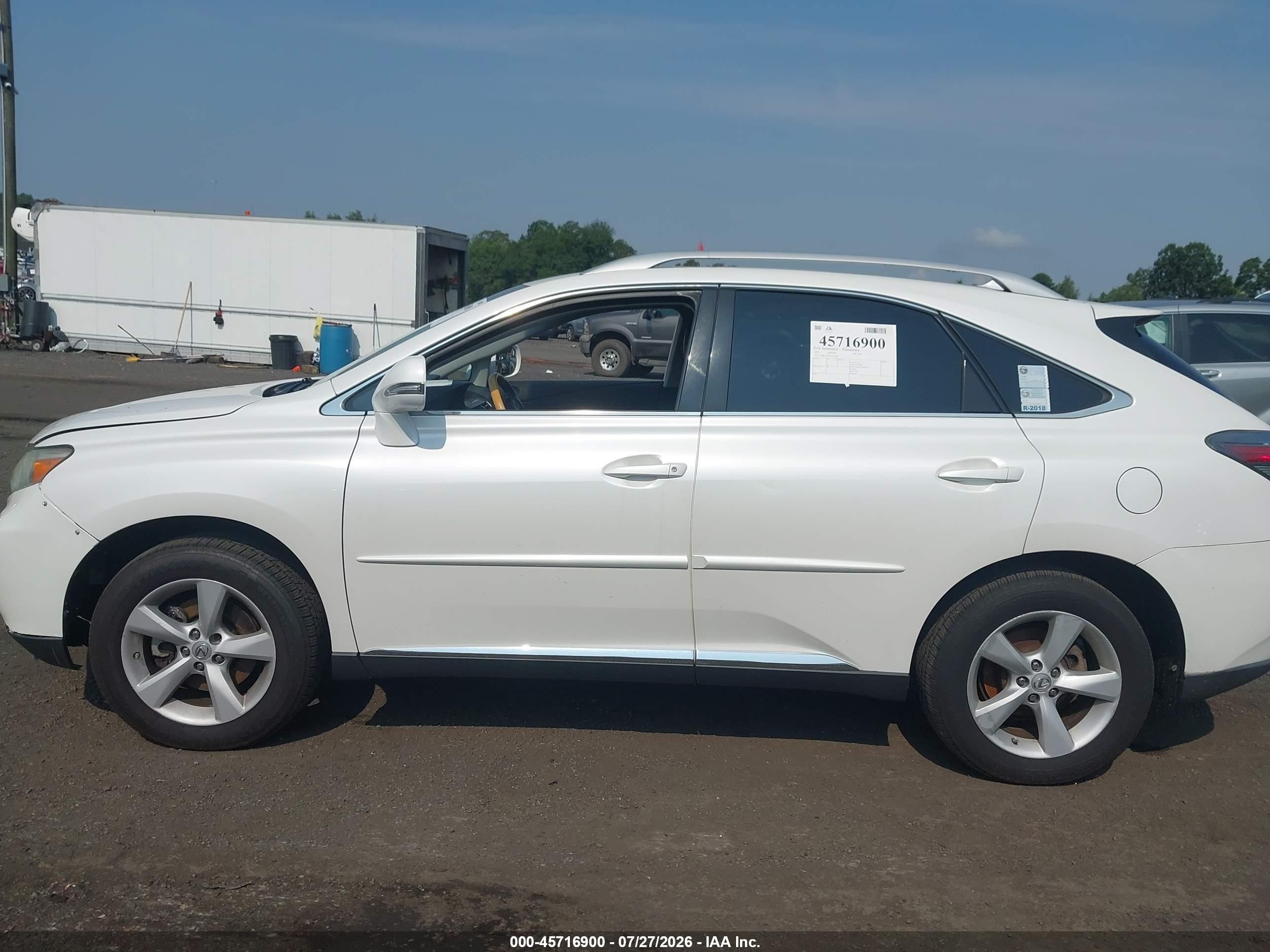 2012 Lexus Rx 350   White vin: 2T2BK1BA8CC129186