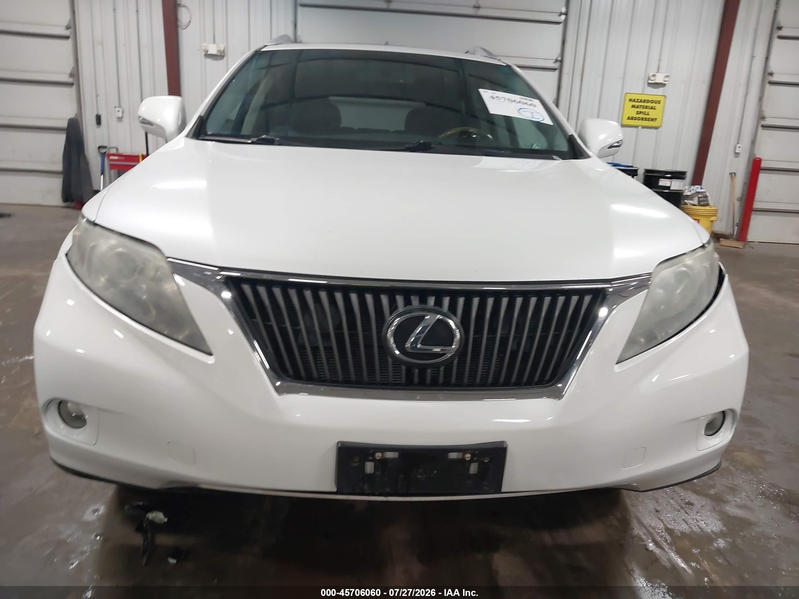 2012 Lexus Rx 350   White vin: 2T2BK1BA8CC144433