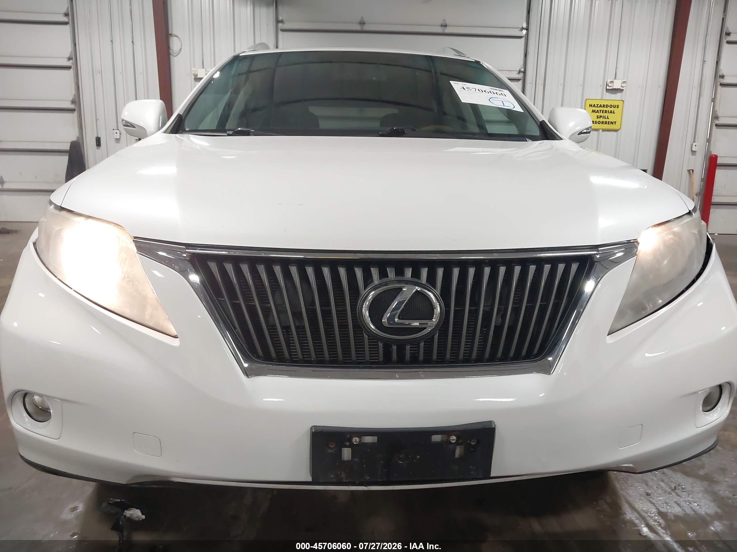 2012 Lexus Rx 350   White vin: 2T2BK1BA8CC144433