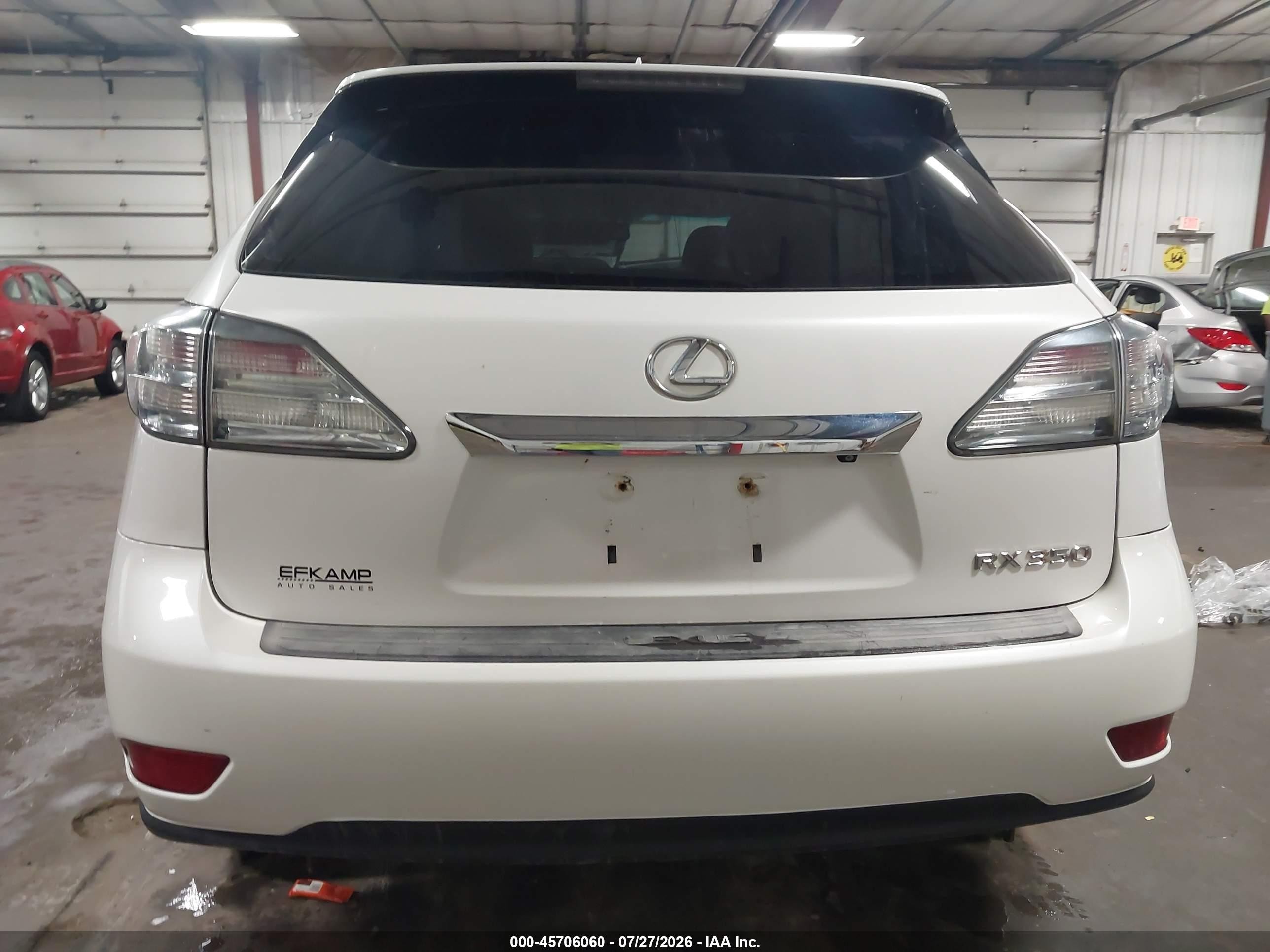 2012 Lexus Rx 350   White vin: 2T2BK1BA8CC144433