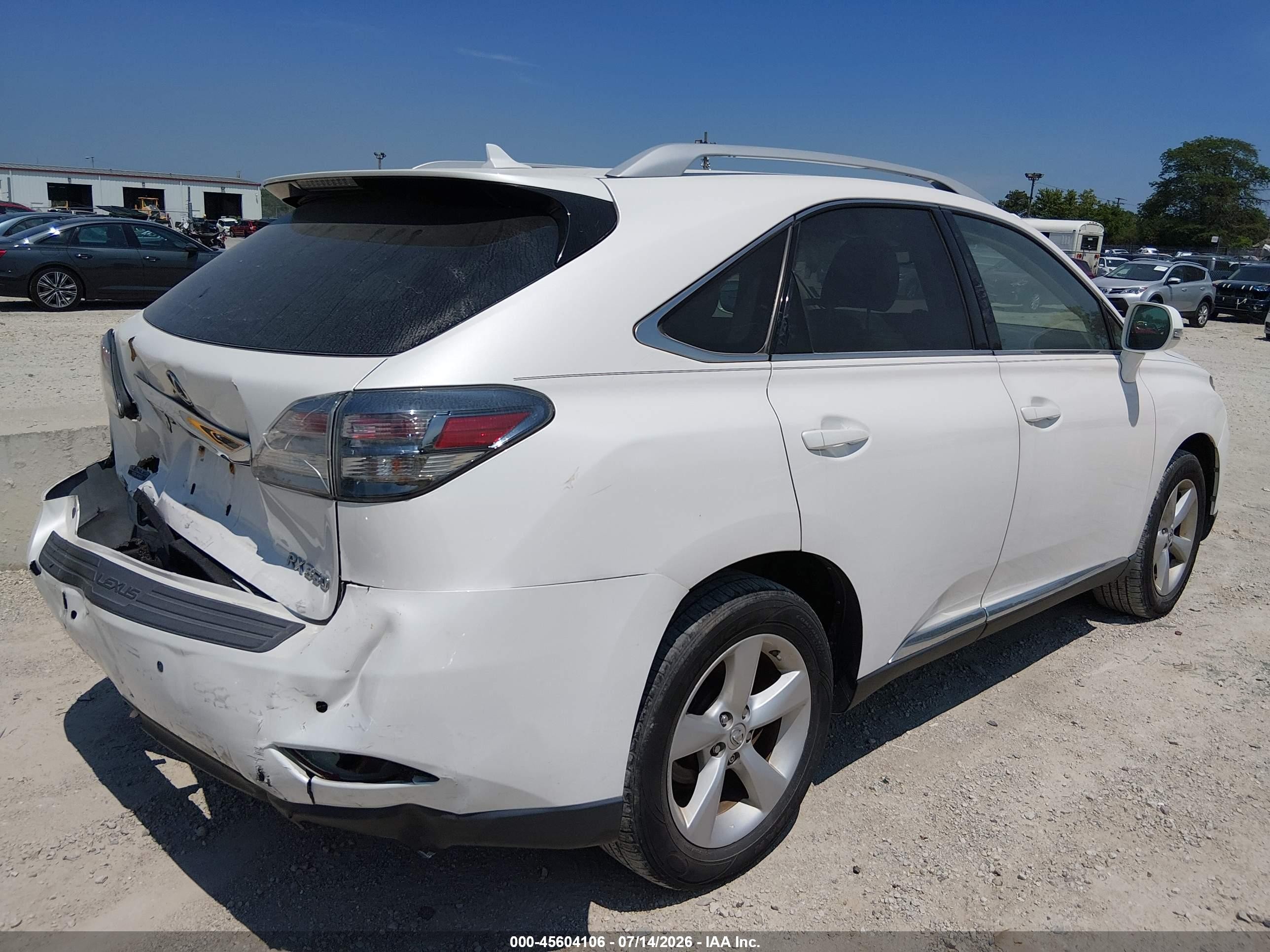 2012 Lexus Rx 350   White vin: 2T2BK1BA8CC149289
