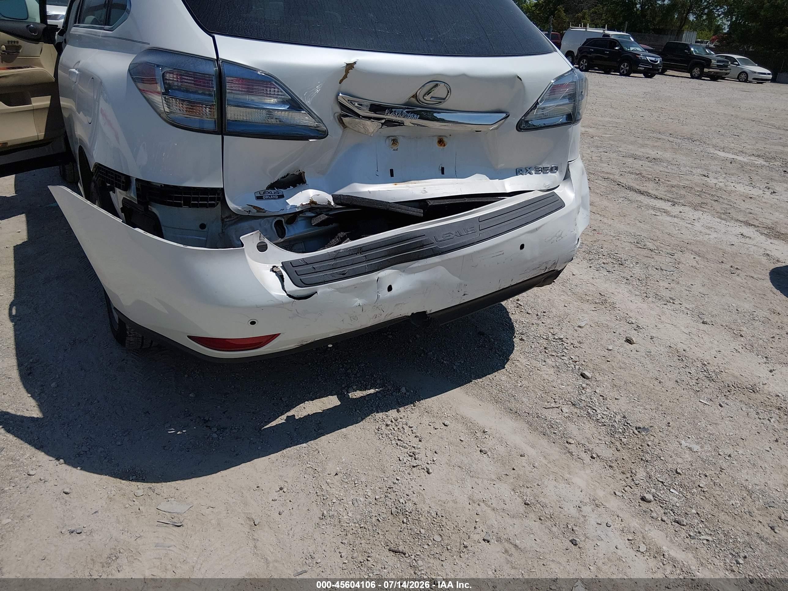 2012 Lexus Rx 350   White vin: 2T2BK1BA8CC149289