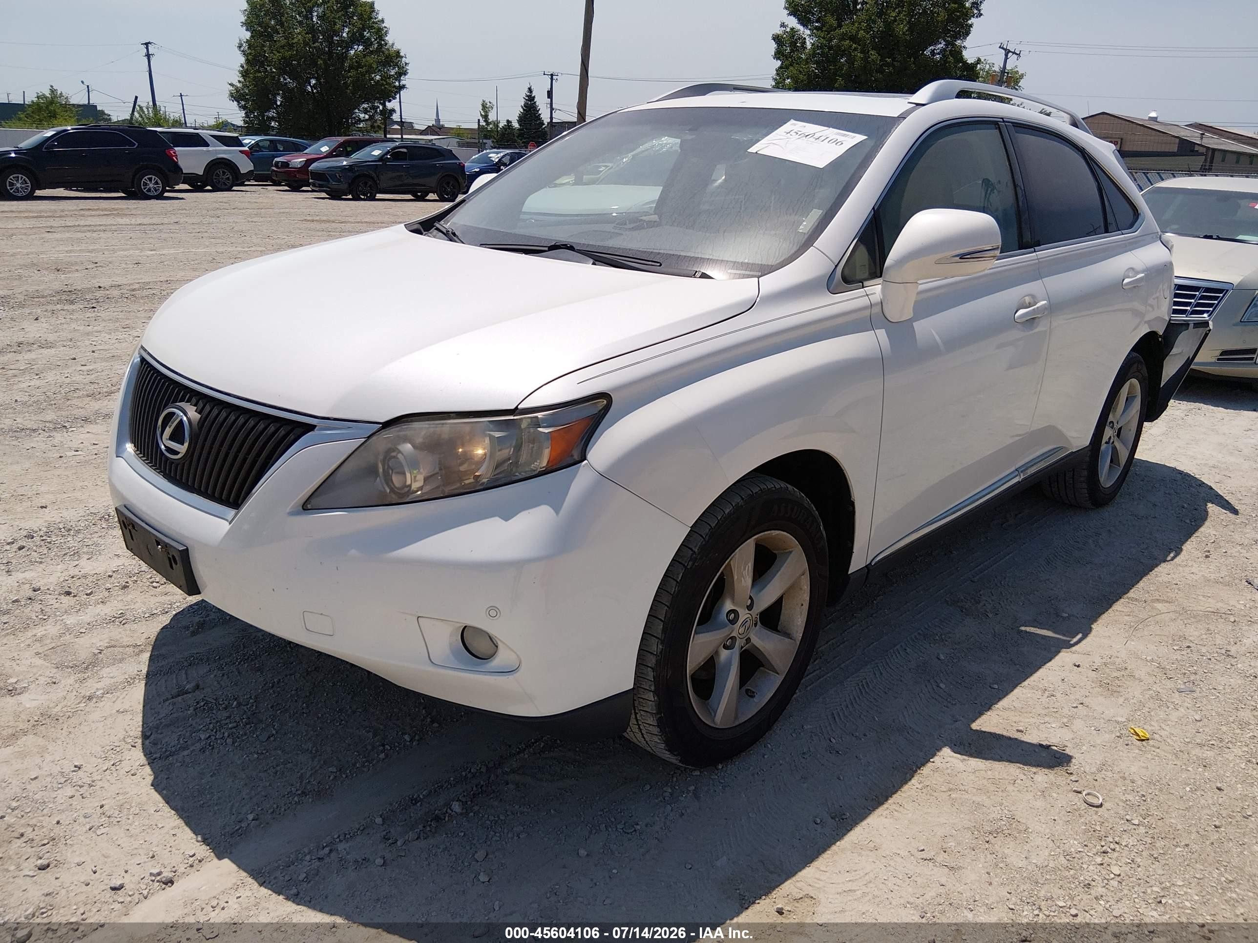 2012 Lexus Rx 350   White vin: 2T2BK1BA8CC149289