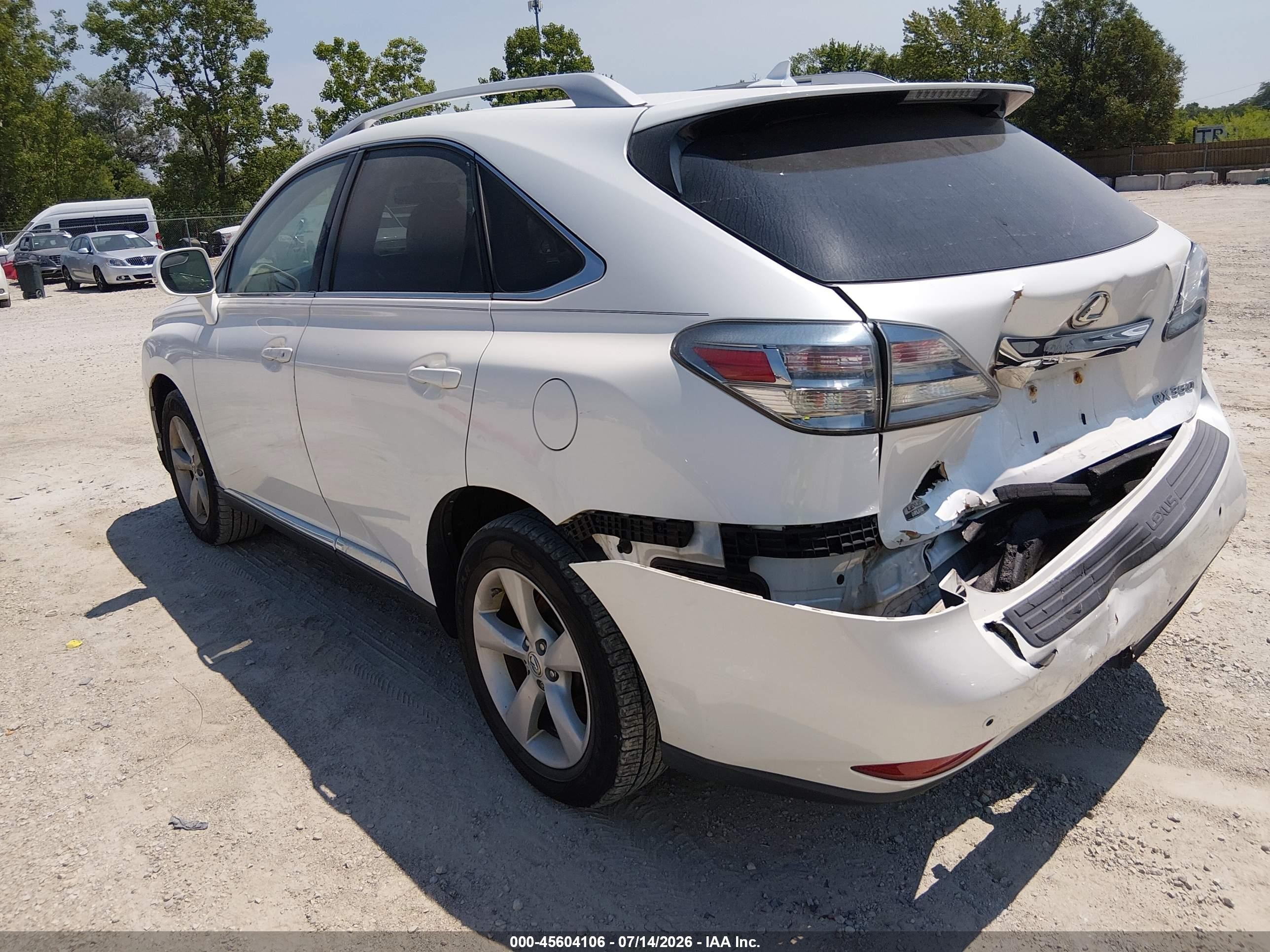 2012 Lexus Rx 350   White vin: 2T2BK1BA8CC149289