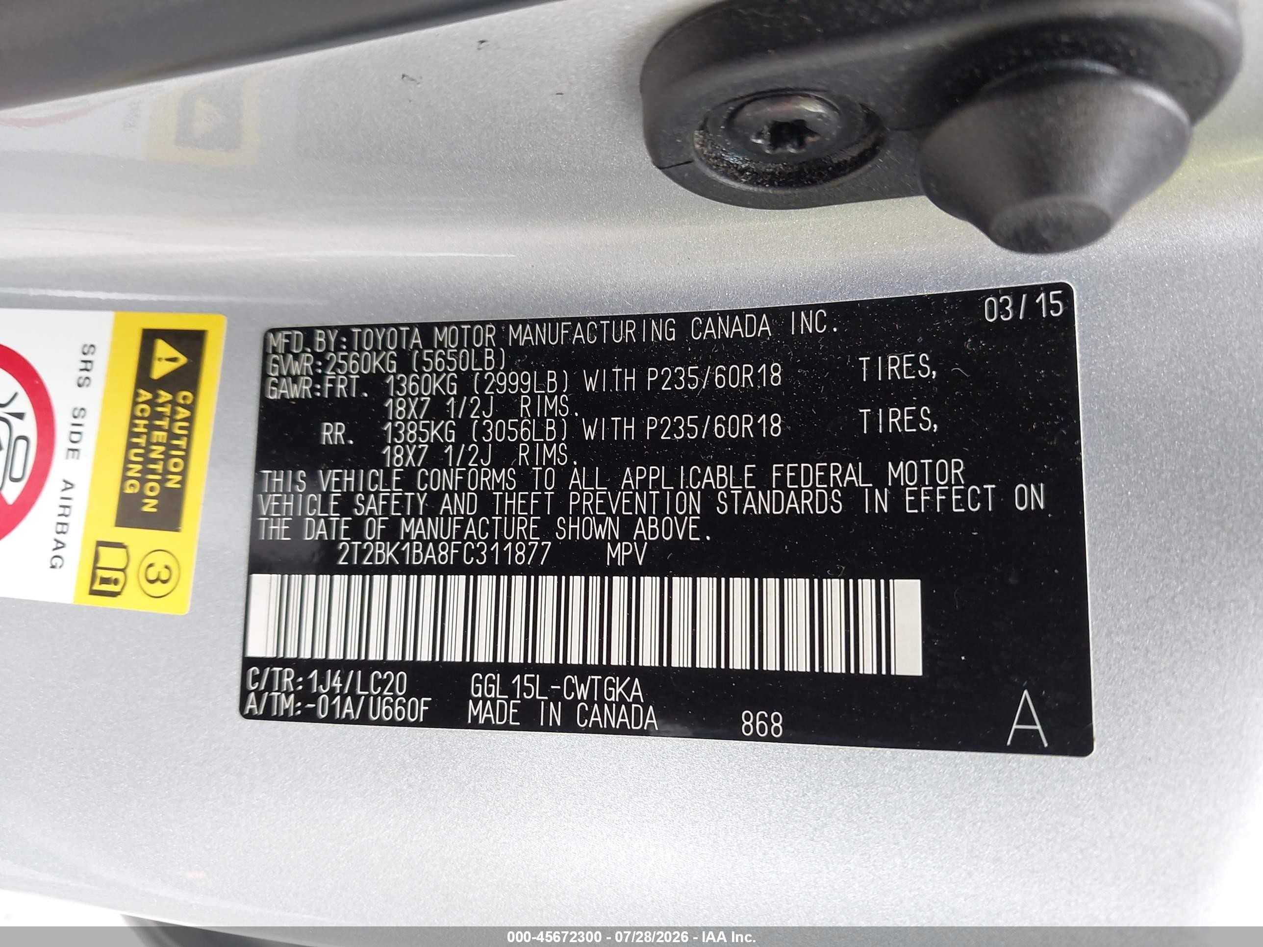 2015 Lexus Rx 350   Silver vin: 2T2BK1BA8FC311877