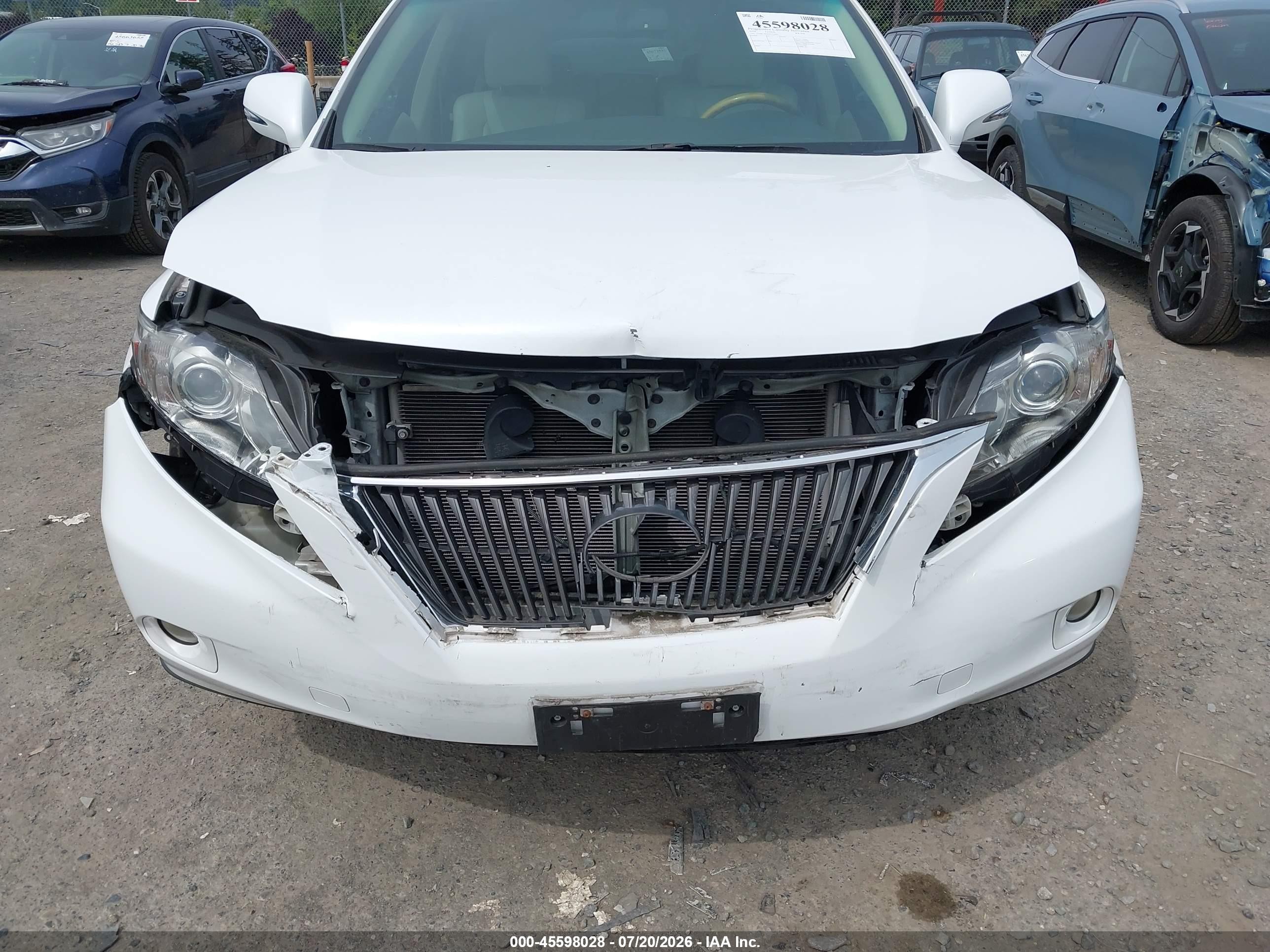 2010 Lexus Rx 350   White vin: 2T2BK1BA9AC023939