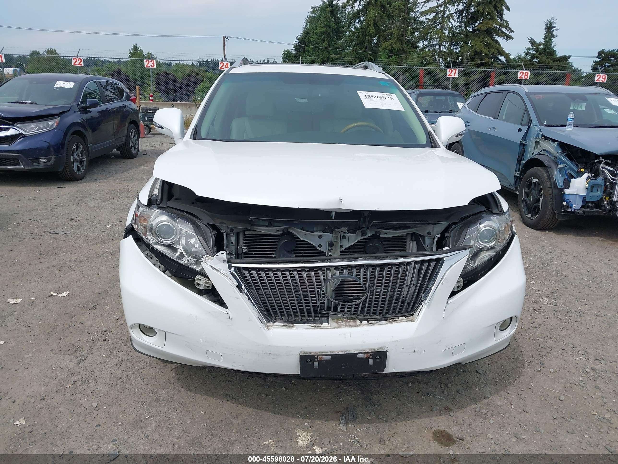 2010 Lexus Rx 350   White vin: 2T2BK1BA9AC023939