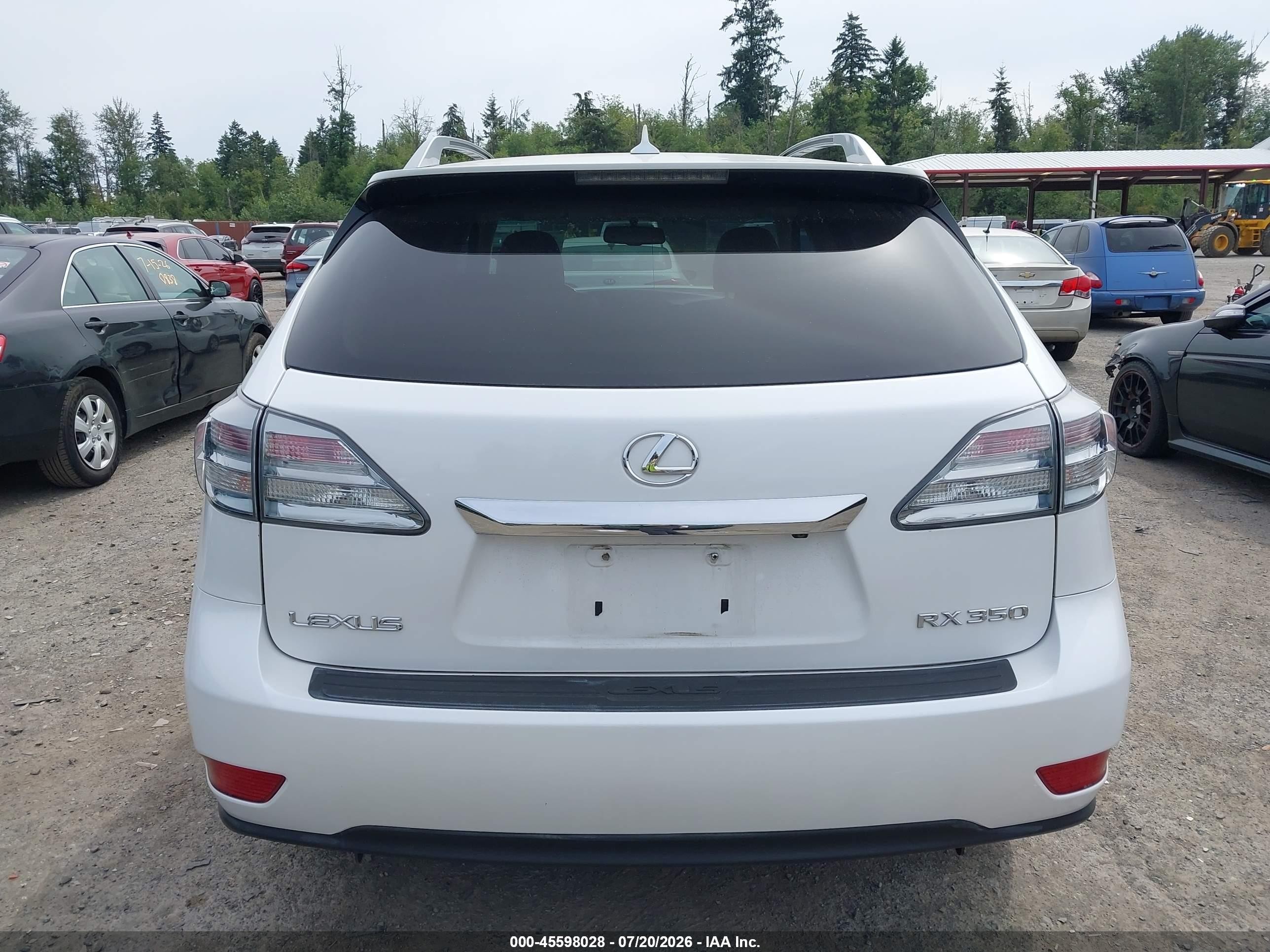 2010 Lexus Rx 350   White vin: 2T2BK1BA9AC023939