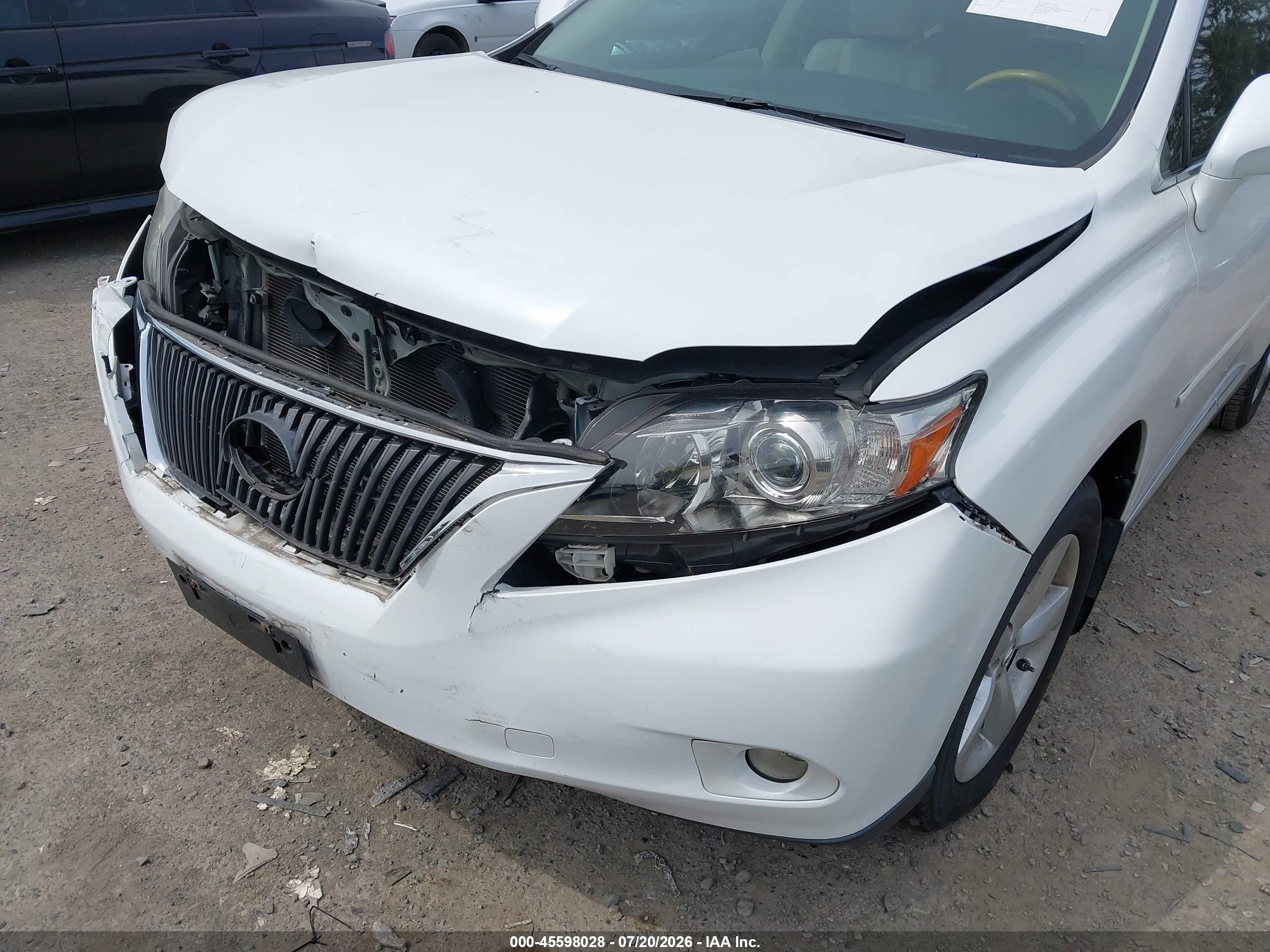 2010 Lexus Rx 350   White vin: 2T2BK1BA9AC023939