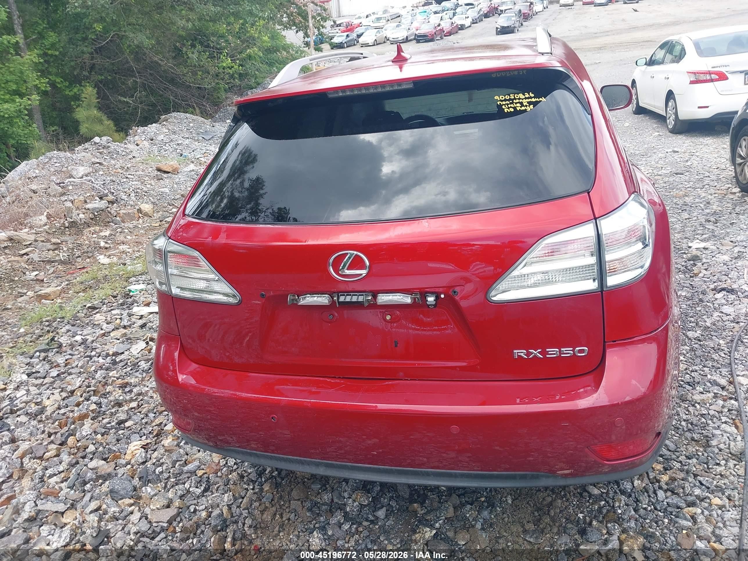 2010 Lexus Rx 350   Red vin: 2T2BK1BA9AC055631
