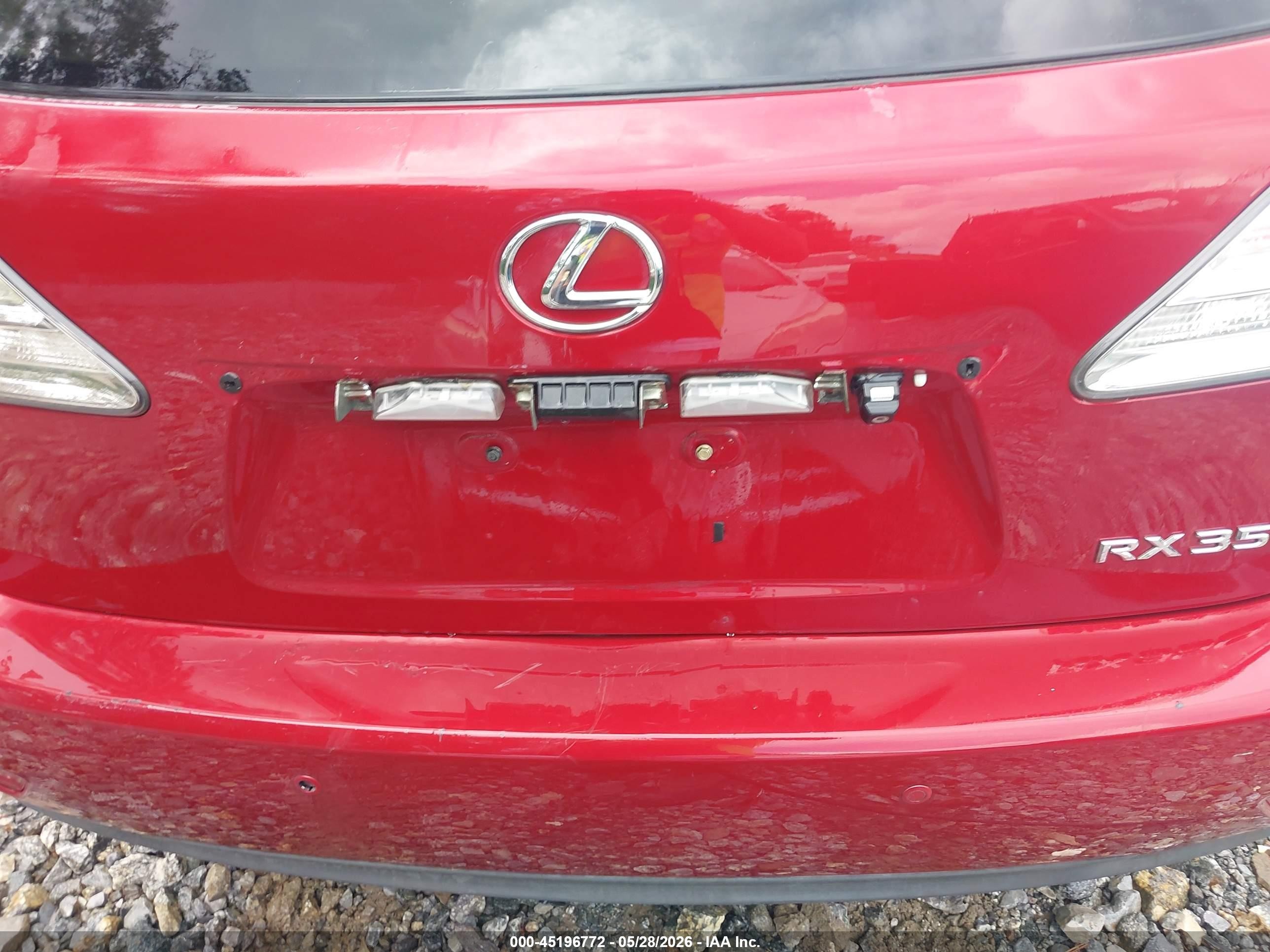 2010 Lexus Rx 350   Red vin: 2T2BK1BA9AC055631