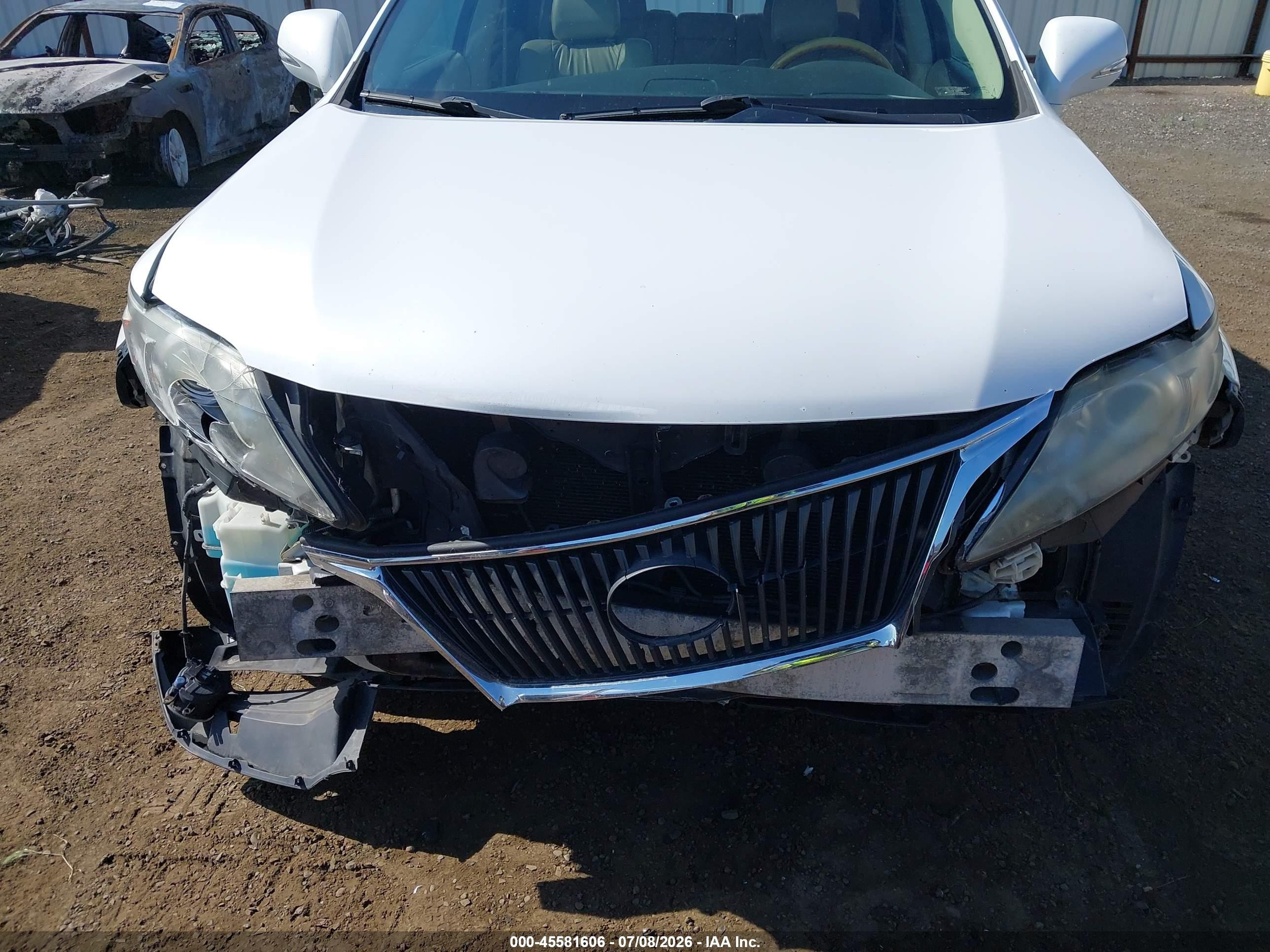 2010 Lexus Rx 350   White vin: 2T2BK1BA9AC066452