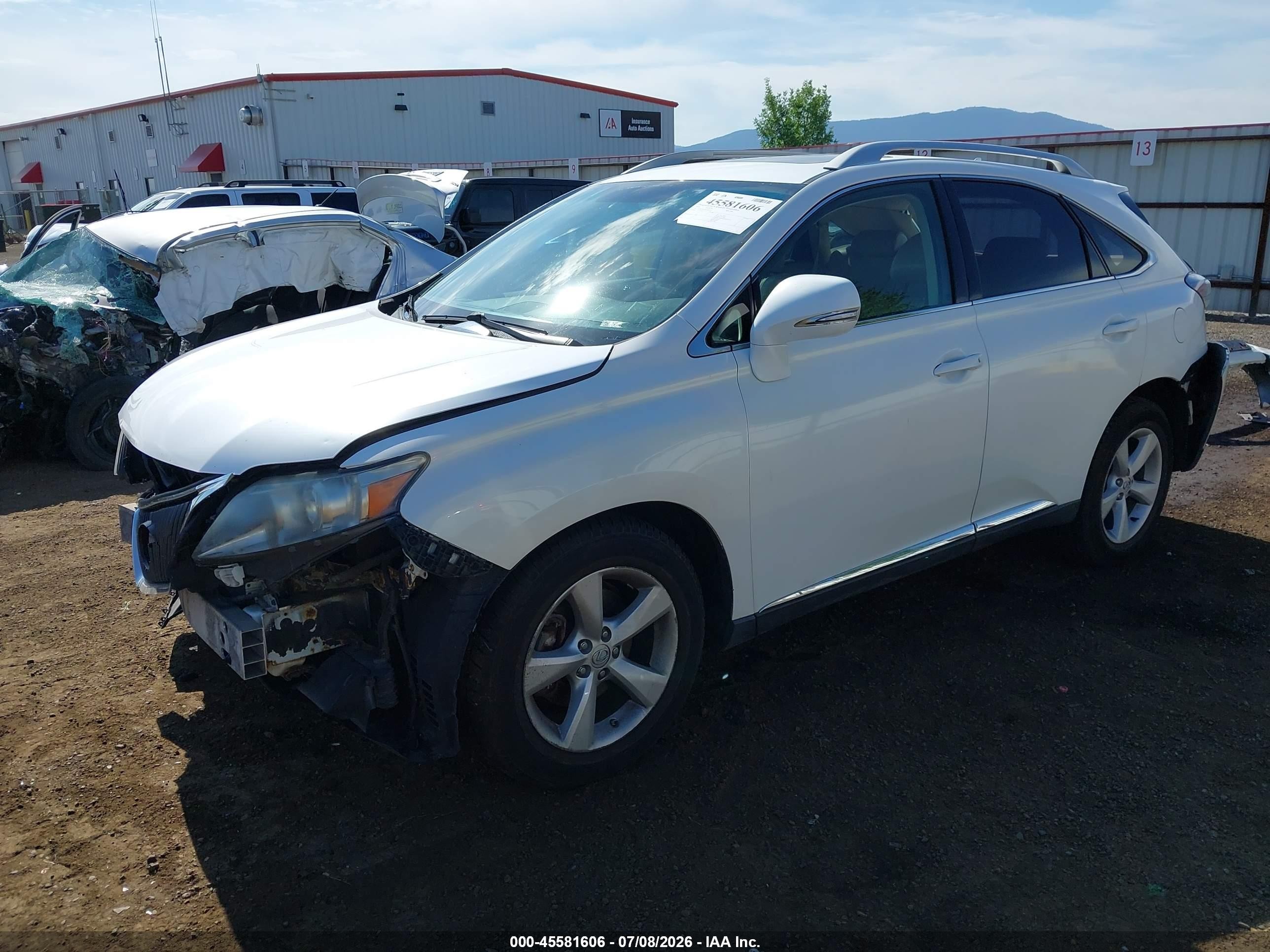 2010 Lexus Rx 350   White vin: 2T2BK1BA9AC066452