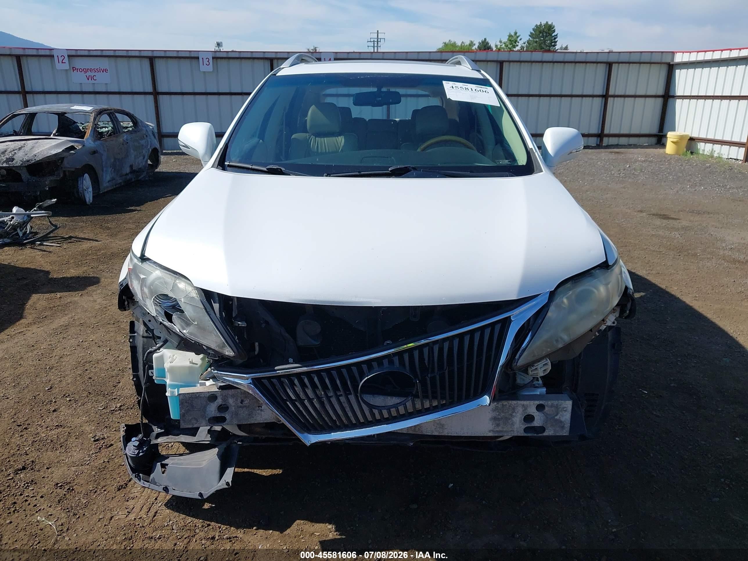 2010 Lexus Rx 350   White vin: 2T2BK1BA9AC066452
