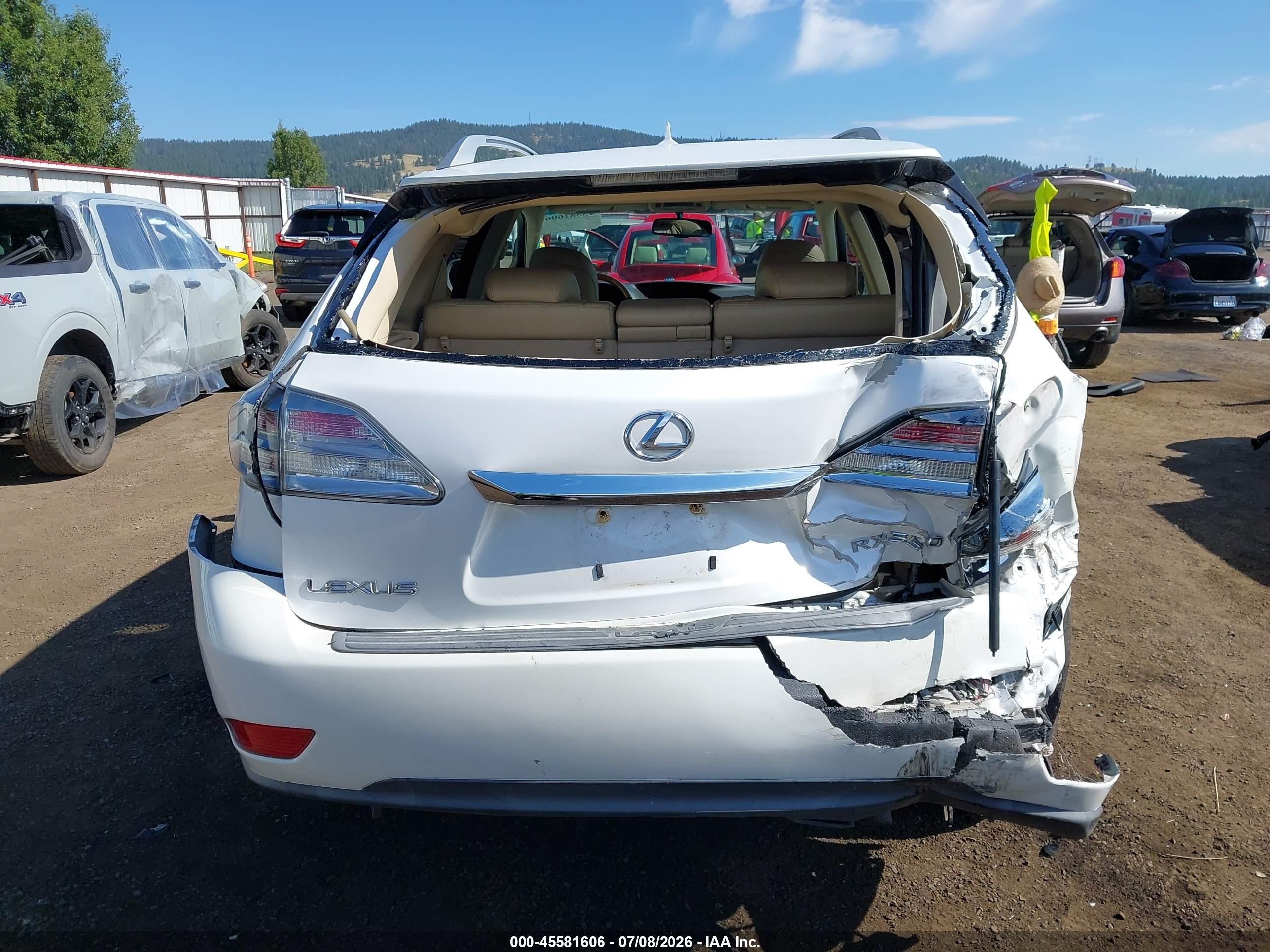 2010 Lexus Rx 350   White vin: 2T2BK1BA9AC066452
