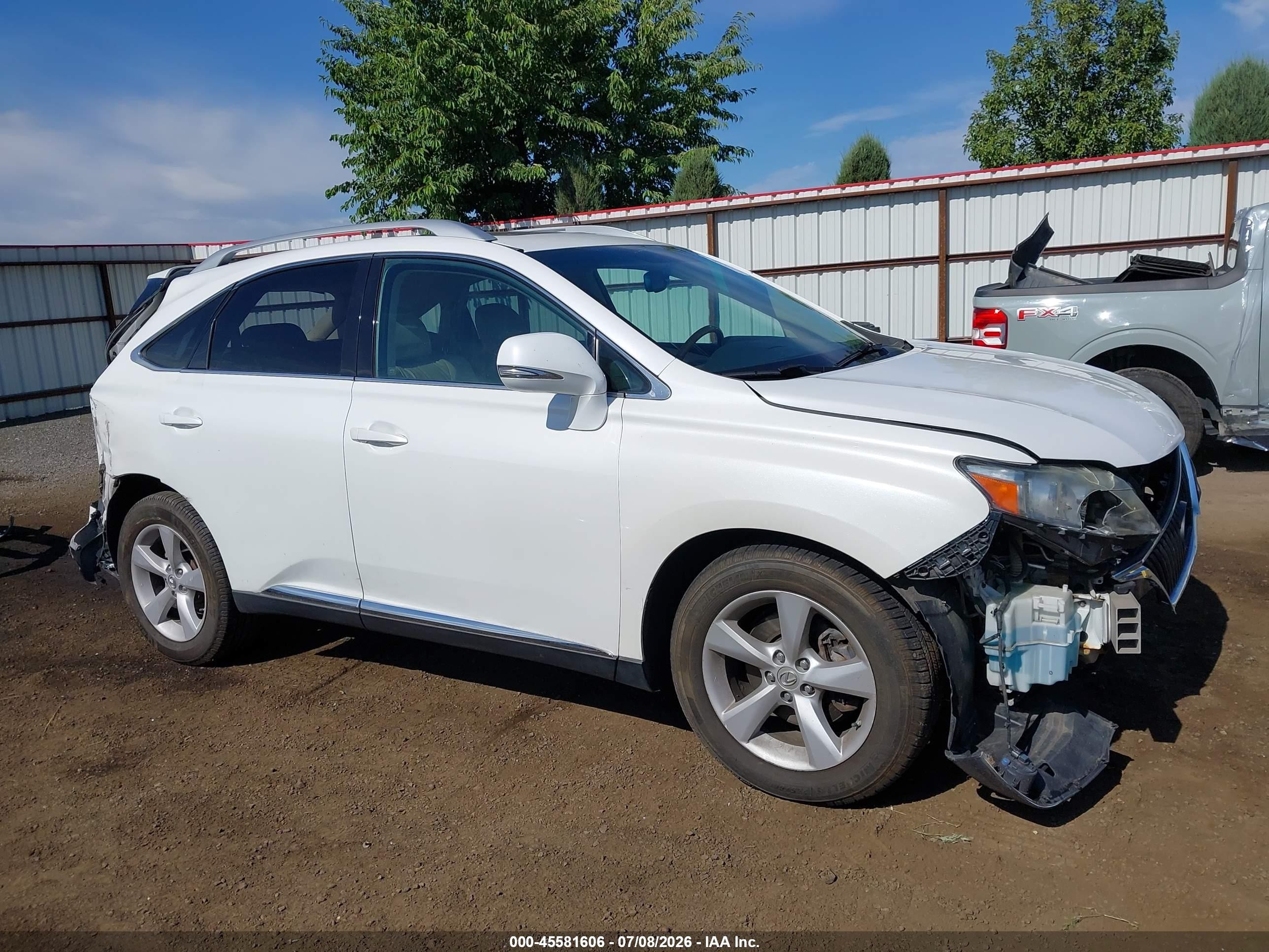 2010 Lexus Rx 350   White vin: 2T2BK1BA9AC066452