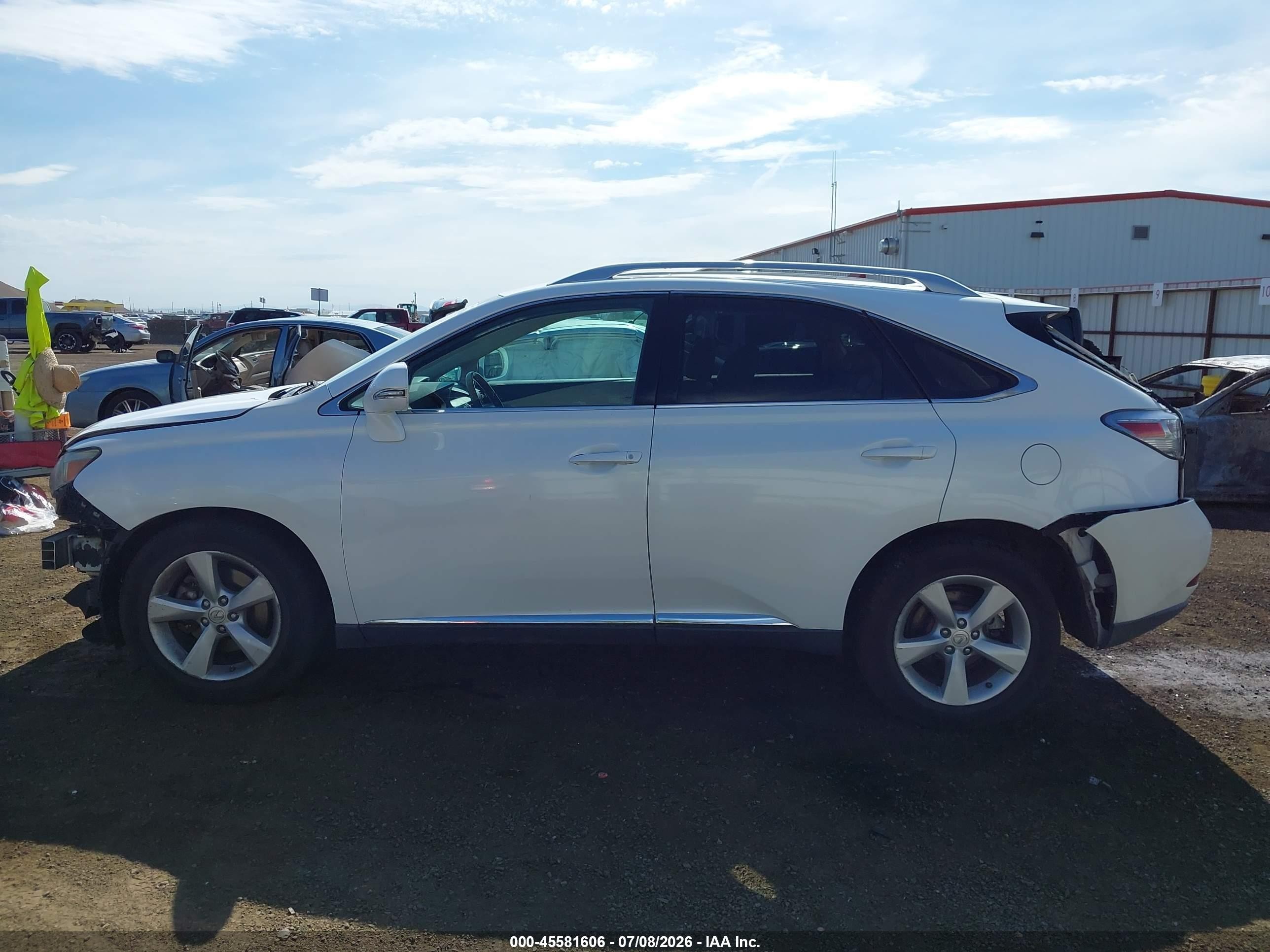 2010 Lexus Rx 350   White vin: 2T2BK1BA9AC066452