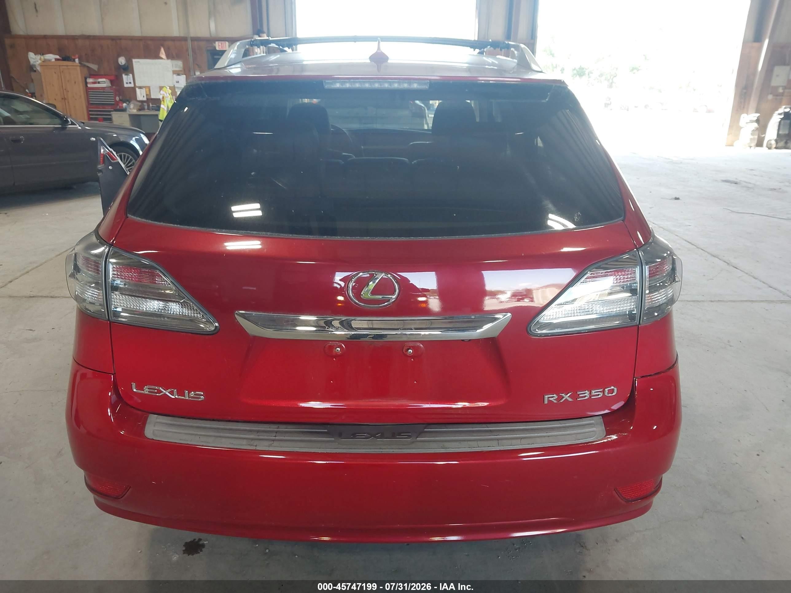 2010 Lexus Rx 350   Red vin: 2T2BK1BA9AC069898