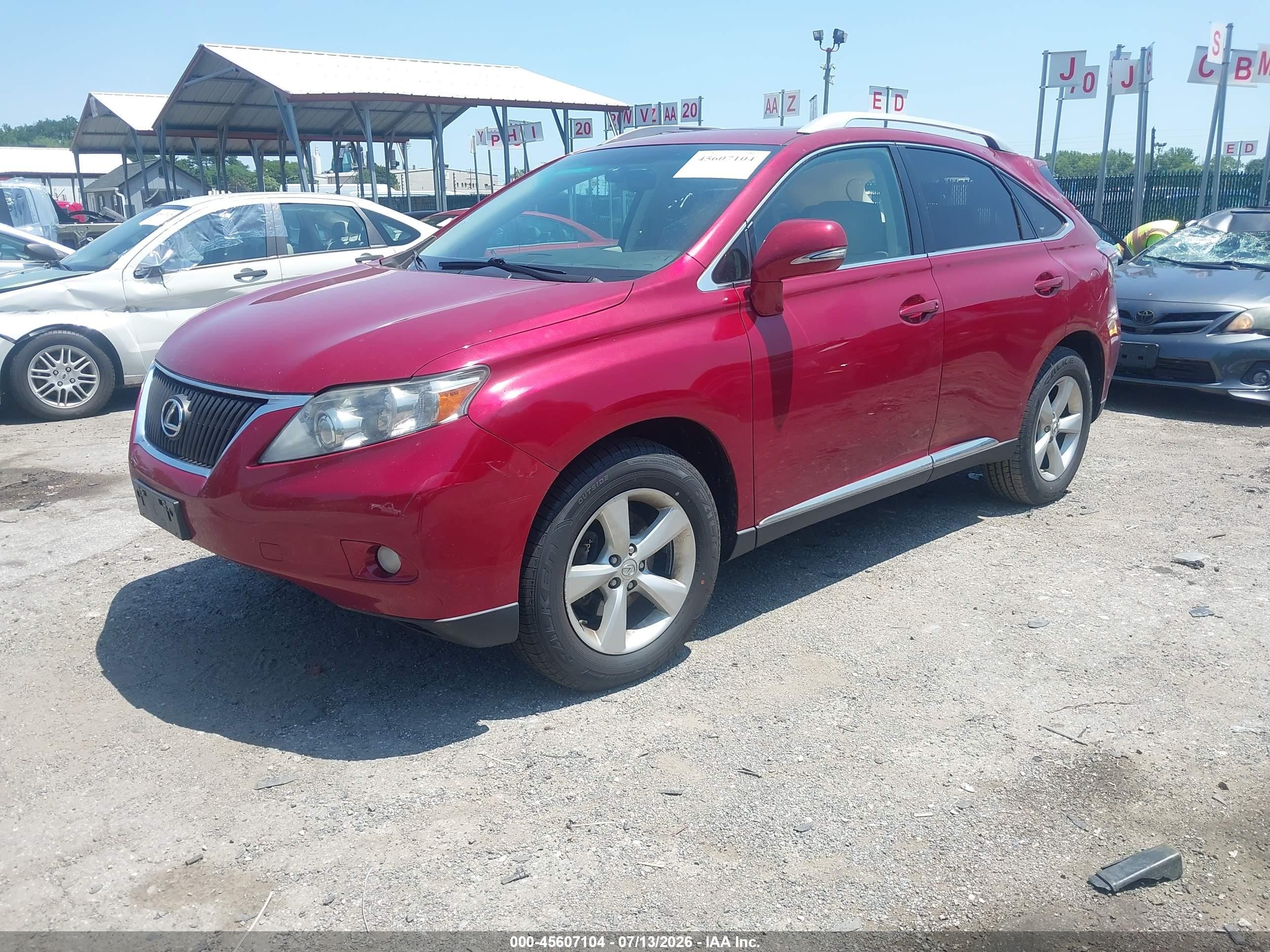 2010 Lexus Rx 350 Red vin: 2T2BK1BA9AC071747