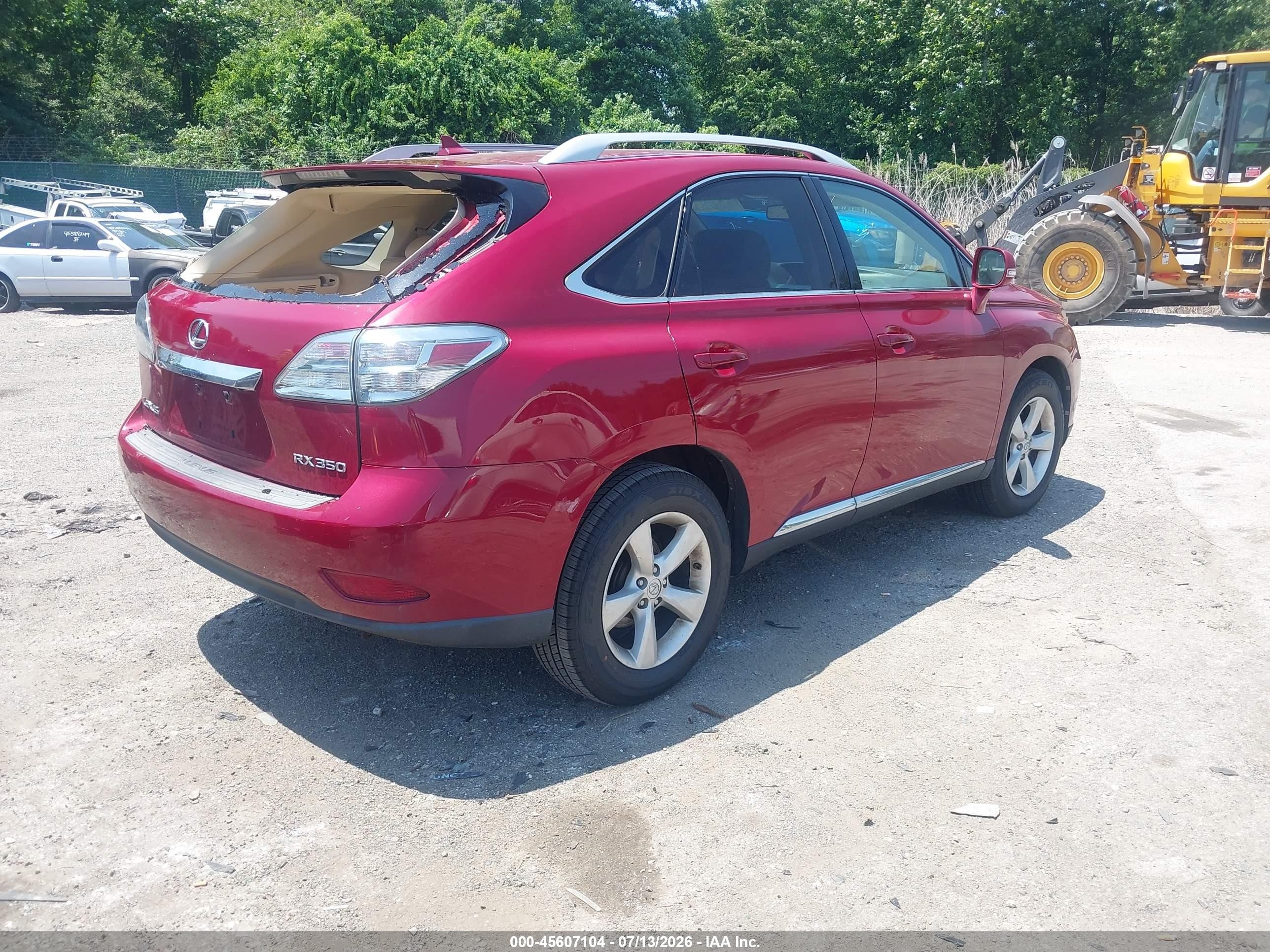 2010 Lexus Rx 350 Red vin: 2T2BK1BA9AC071747