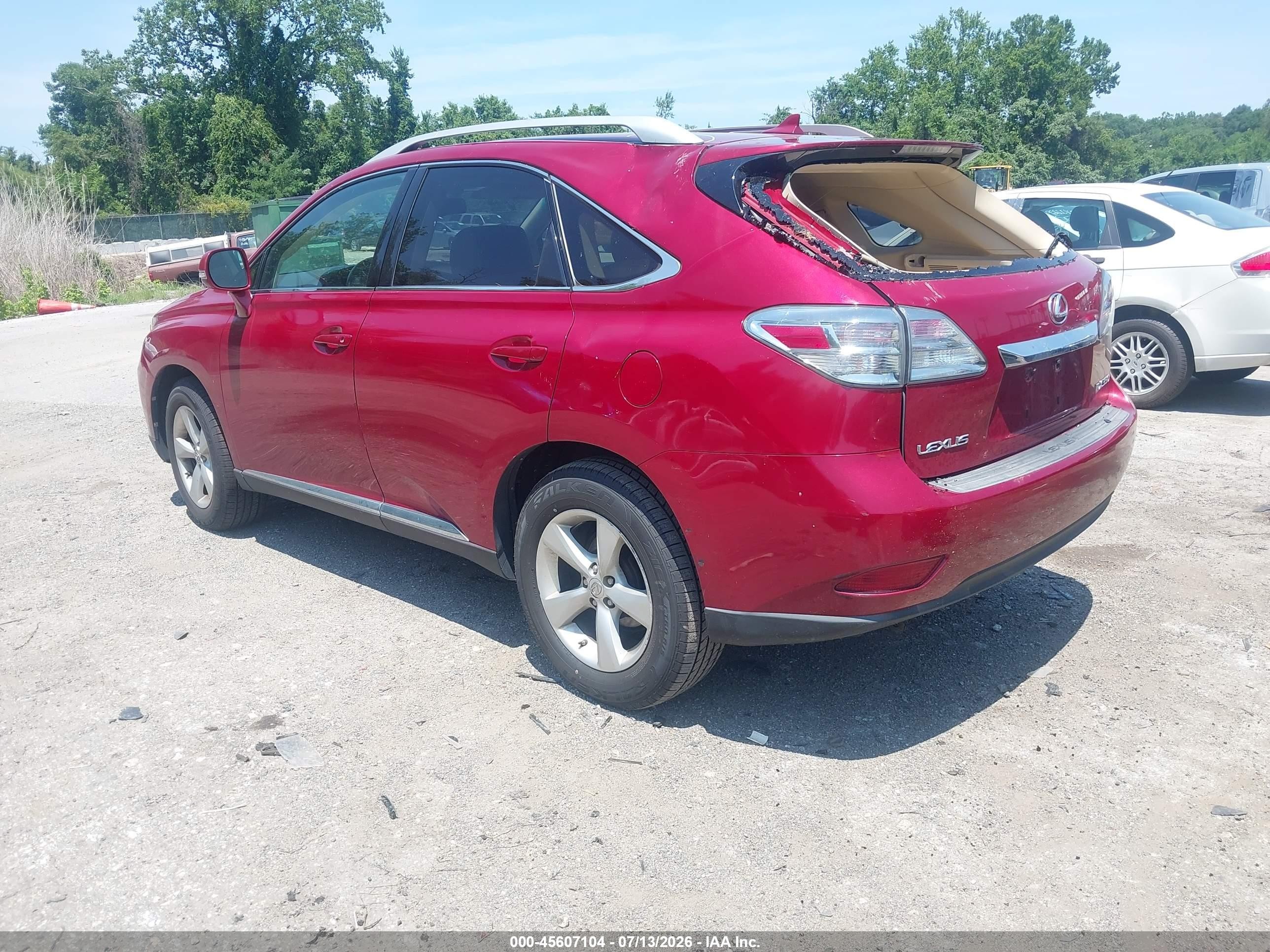 2010 Lexus Rx 350 Red vin: 2T2BK1BA9AC071747