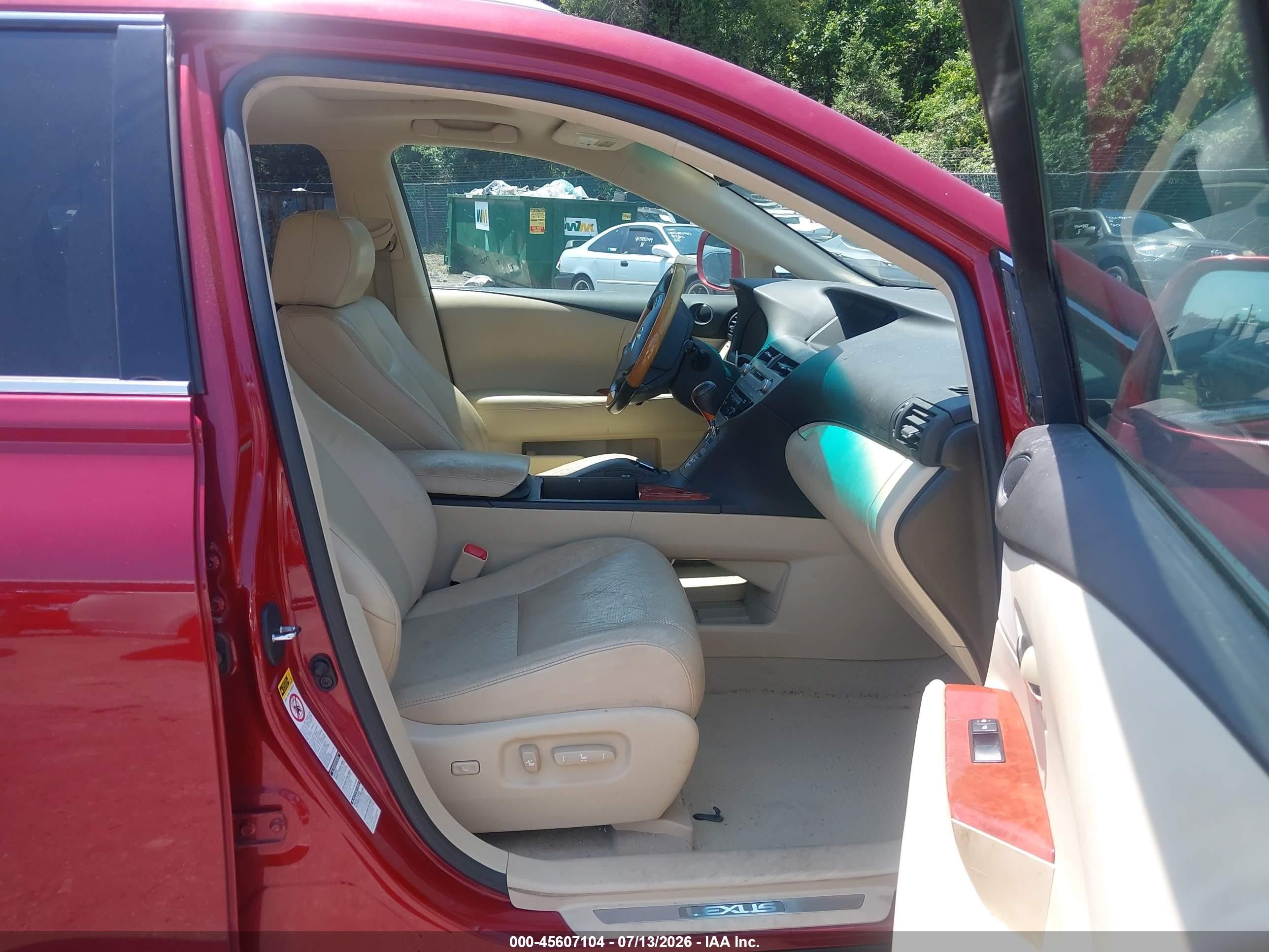 2010 Lexus Rx 350 Red vin: 2T2BK1BA9AC071747