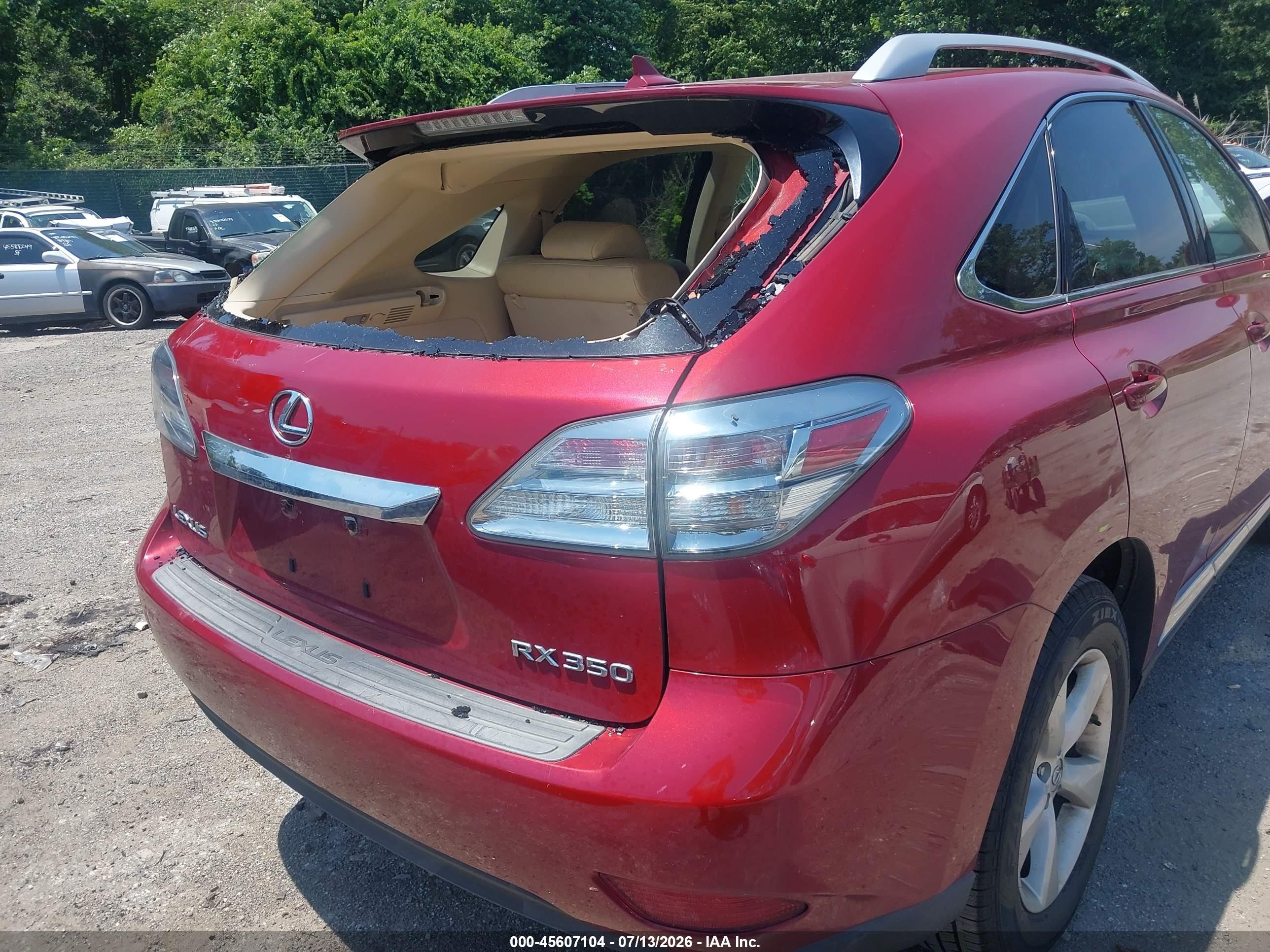 2010 Lexus Rx 350 Red vin: 2T2BK1BA9AC071747