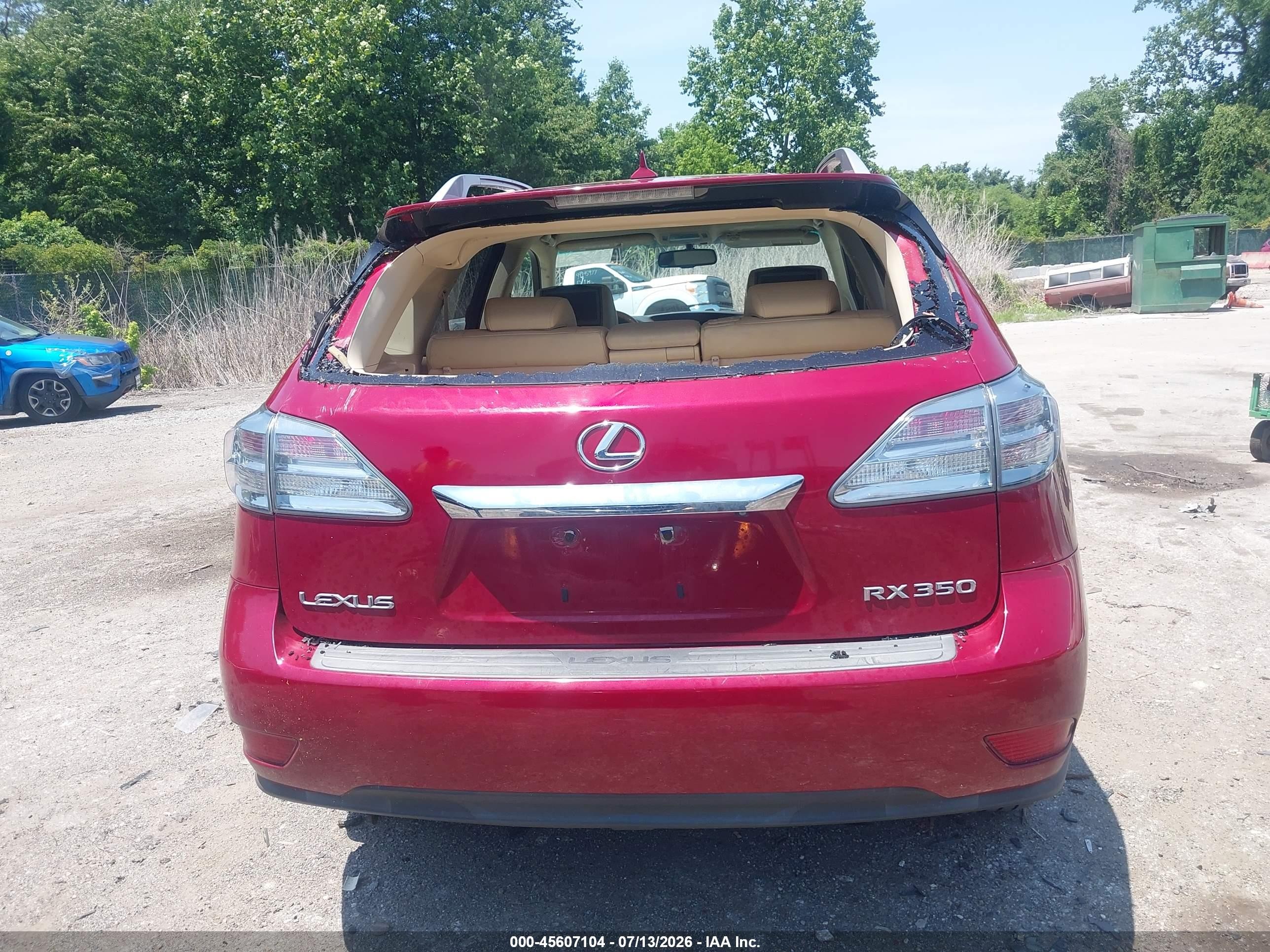 2010 Lexus Rx 350 Red vin: 2T2BK1BA9AC071747